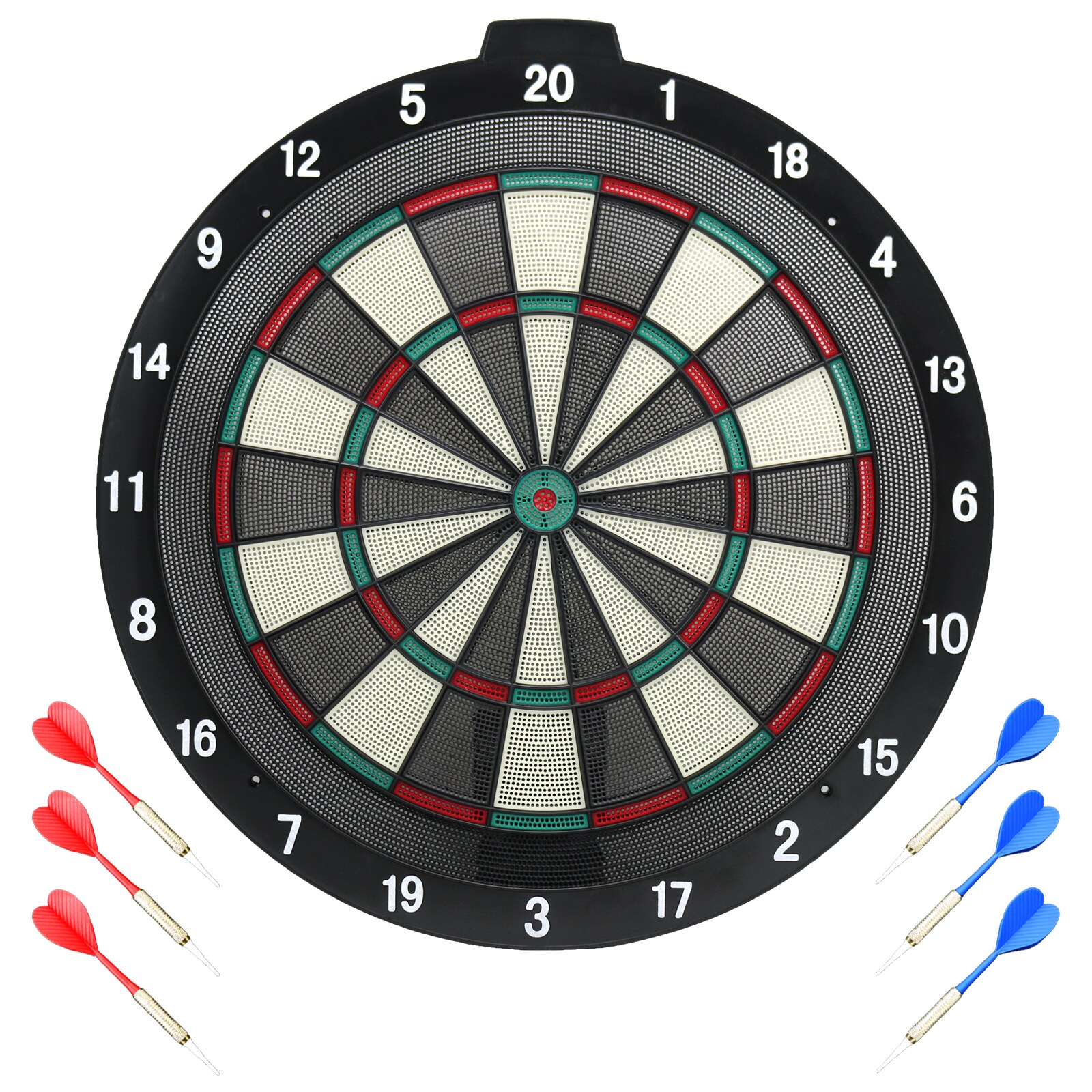 Best Sporting Safety Dartboard aus Kunststoff mit 6 Sicherheitspfeilen plus Ersatzspitzen,  46 cm 