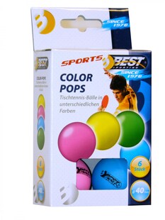 Best Sporting neon bunte Tischtennisbälle Color Pops 6 Stk. 