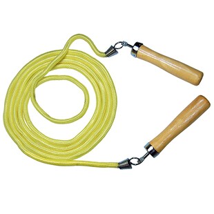 Best Sporting Springseil mit Holzgriffe I Farbe gelb I Länge 280 cm I Seilspringen Fitness für Kraft, Ausdauer und Koordination I Sportgeräte Zuhause 