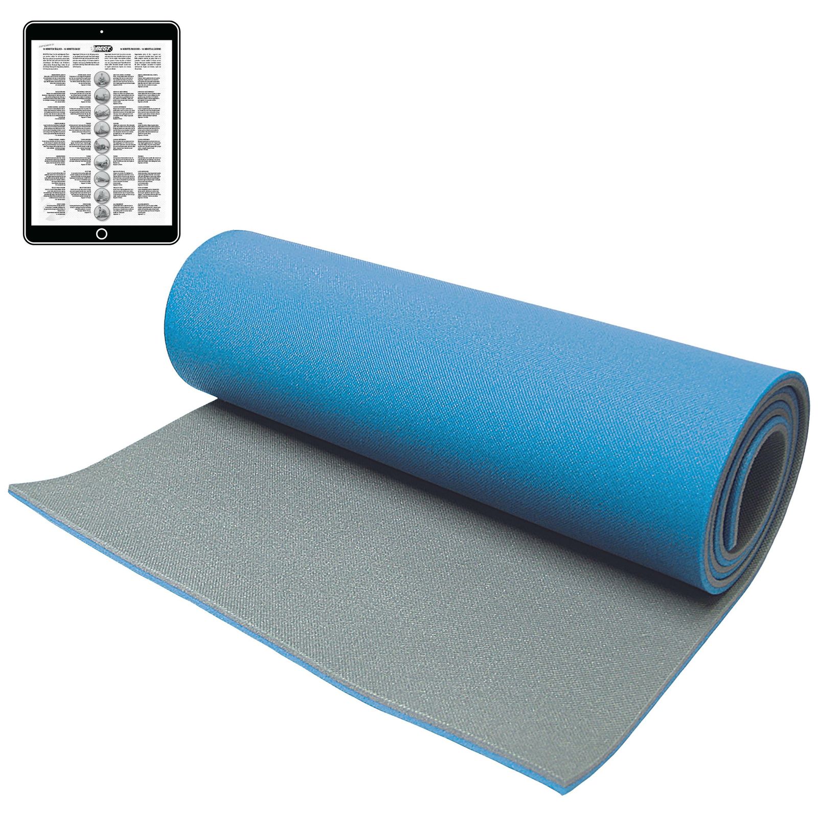 Best Sporting Yoga Matte dicker in 200 x 60 x 1,3cm I Gymnastikmatte, ideal als Yoga Matte, Fitness Matte oder Pilatesmatte I Sportmatte Fitnessmatte rutschfest I Yoga Mat aus schadstoffgepr&uuml;ftem PE - blau 