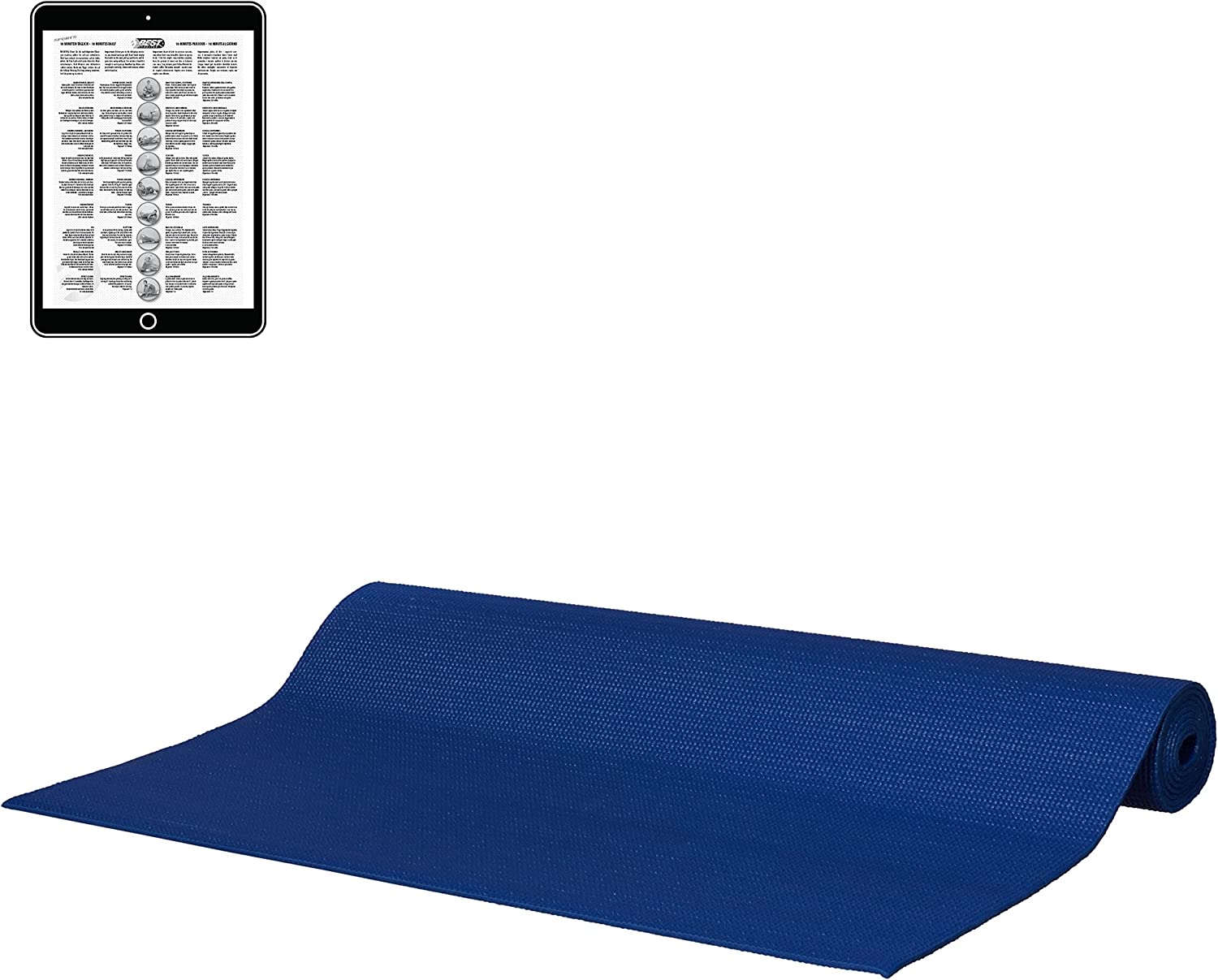 Best Sporting Pilatesmatte kompakt in 173 x 61 x 0,3cm I Yogamatte, ideal f&uuml;r unterwegs I inkl. &Uuml;bungsanleitung I Sportmatte Fitnessmatte rutschfest I Yoga Mat aus schadstoffgepr&uuml;ftem PVC 