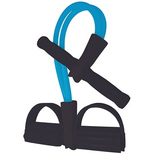 Best Sporting Soft-Bodytrimmer I Ideal für Ganzkörpertraining I Trainingsband mit Griff und Fußstellfläche I Widerstandsband in blau I Expander Fitness I Trainingsbänder I Fitness I Krafttraining 
