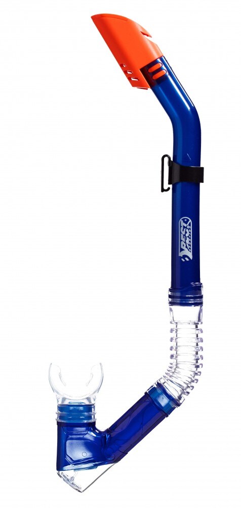 Best Sporting Schnorchel mit Ausblasventil und Dry Top Great Barrier, blau 