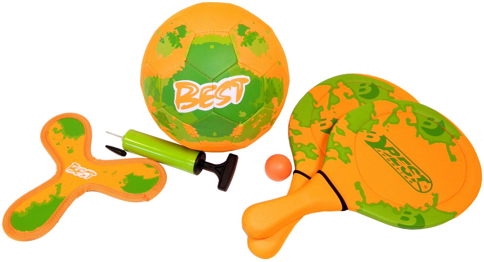 Neopren Beach Game Set orange/gr&uuml;n 