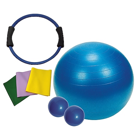 Best Sporting Fitness Set Gymnastikball Tonerring Gewichtsbälle Fitnessbänder, 6-teilig 