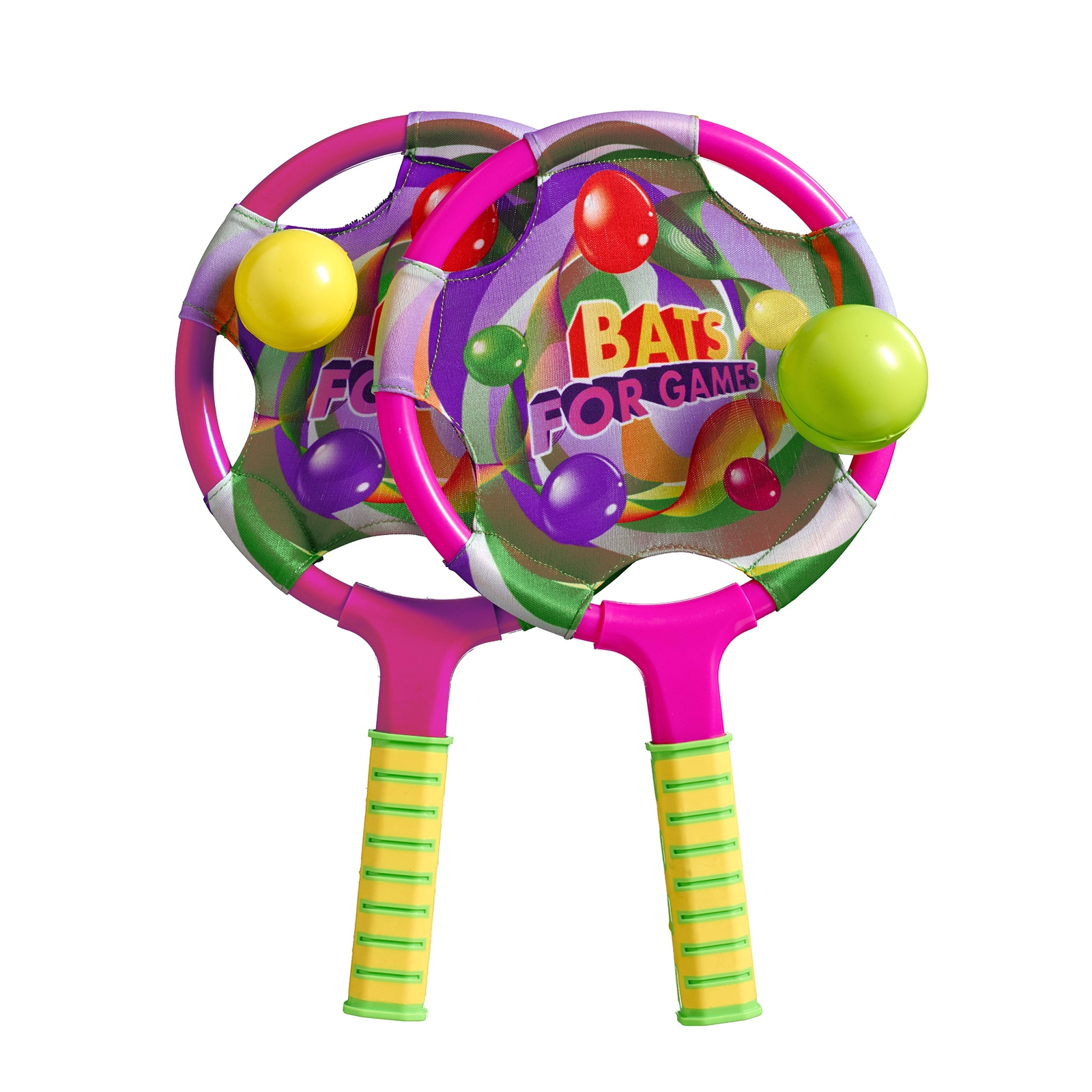 Strandspiel bestehend aus zwei Schl&auml;gern und zwei B&auml;llen, pink 