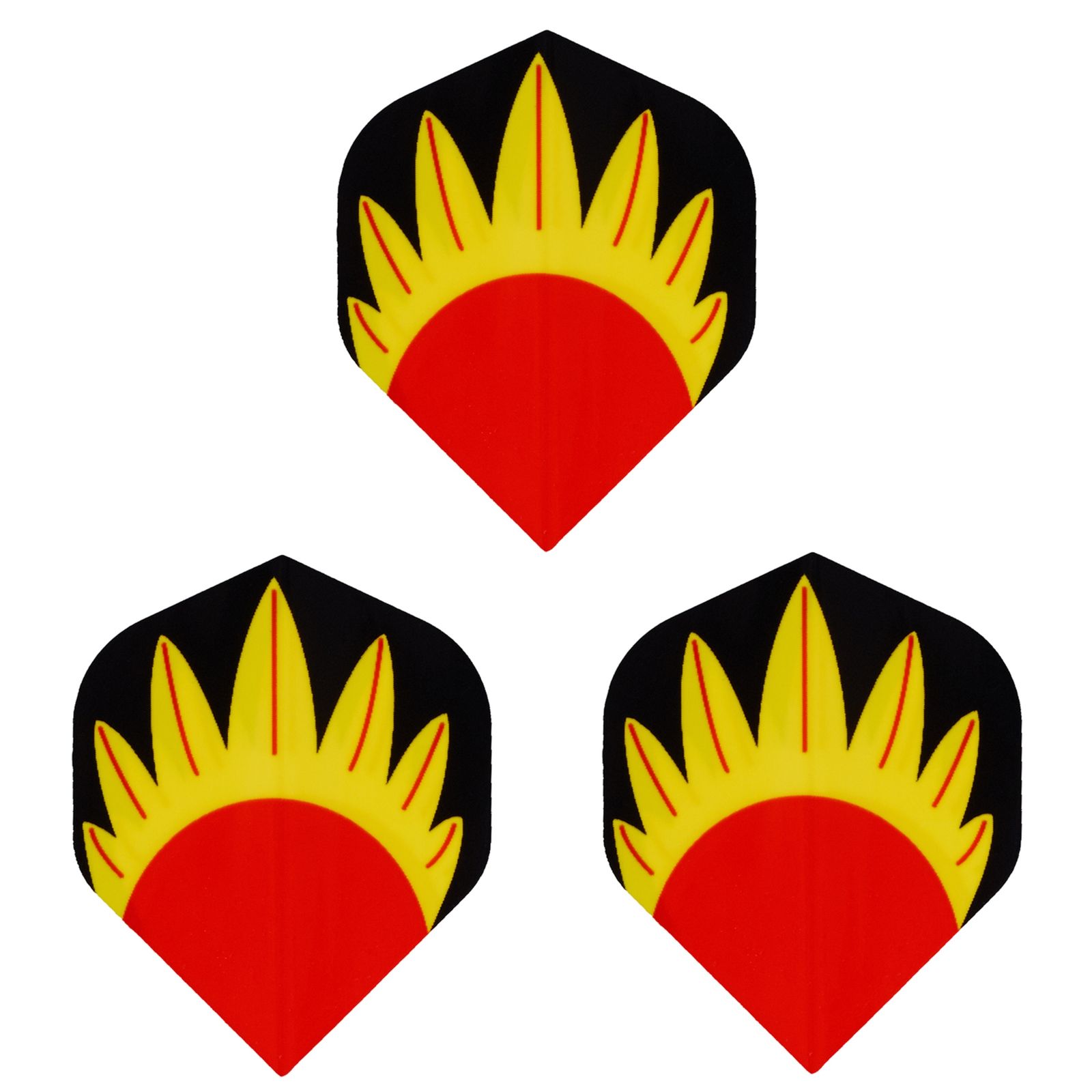 PVC-Leitwerke f&uuml;r Dartpfeile, 3 St&uuml;ck, Sonne 2 