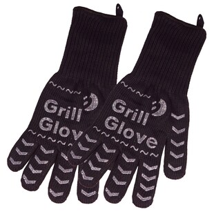 Best Sporting Grillhandschuh 2er Set I Ofenhandschuh OneSize I schwarz I Hitzebeständige Grillhandschuhe bis 500°C I Ofen I Kamin I Ofenhandschuhe I Topfhandschuhe I Kaminhandschuhe 