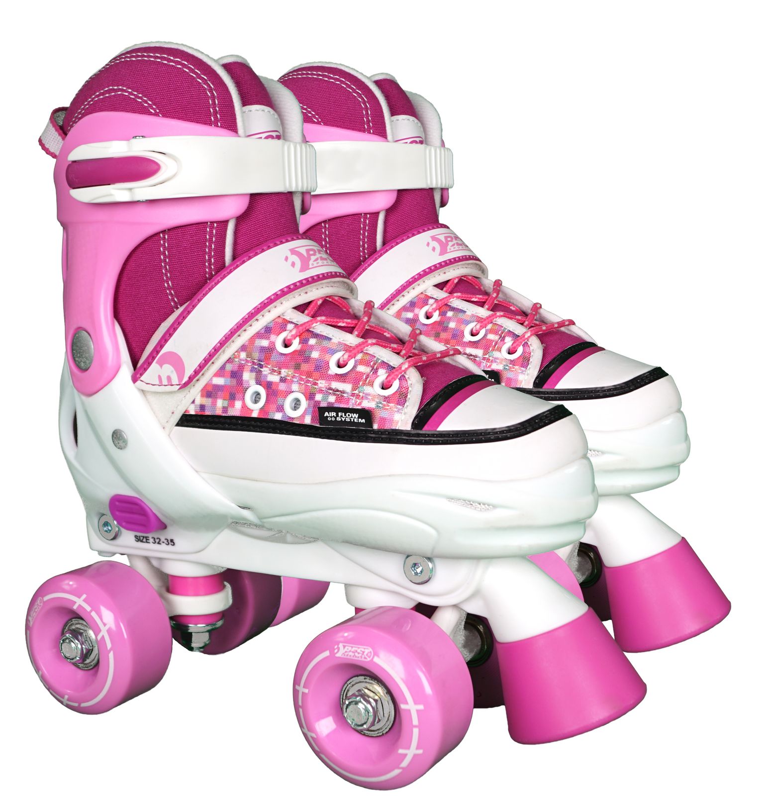 Rollschuhe Quad Style pink-wei&szlig; 