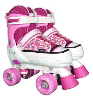 Rollschuhe Quad Style pink-weiß 