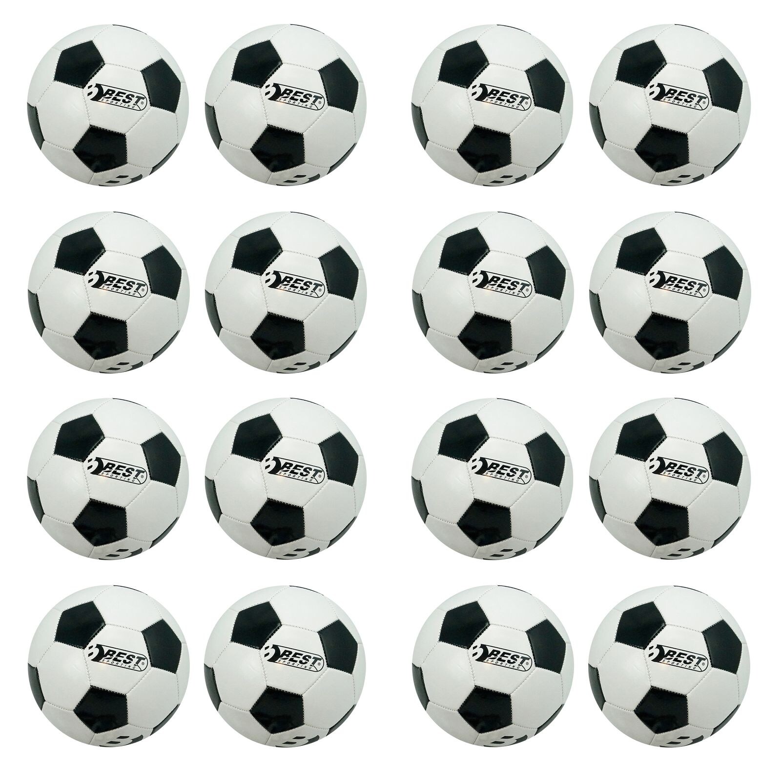 Fußball Superstar Classic , schwarz/weiß, 16 Stück