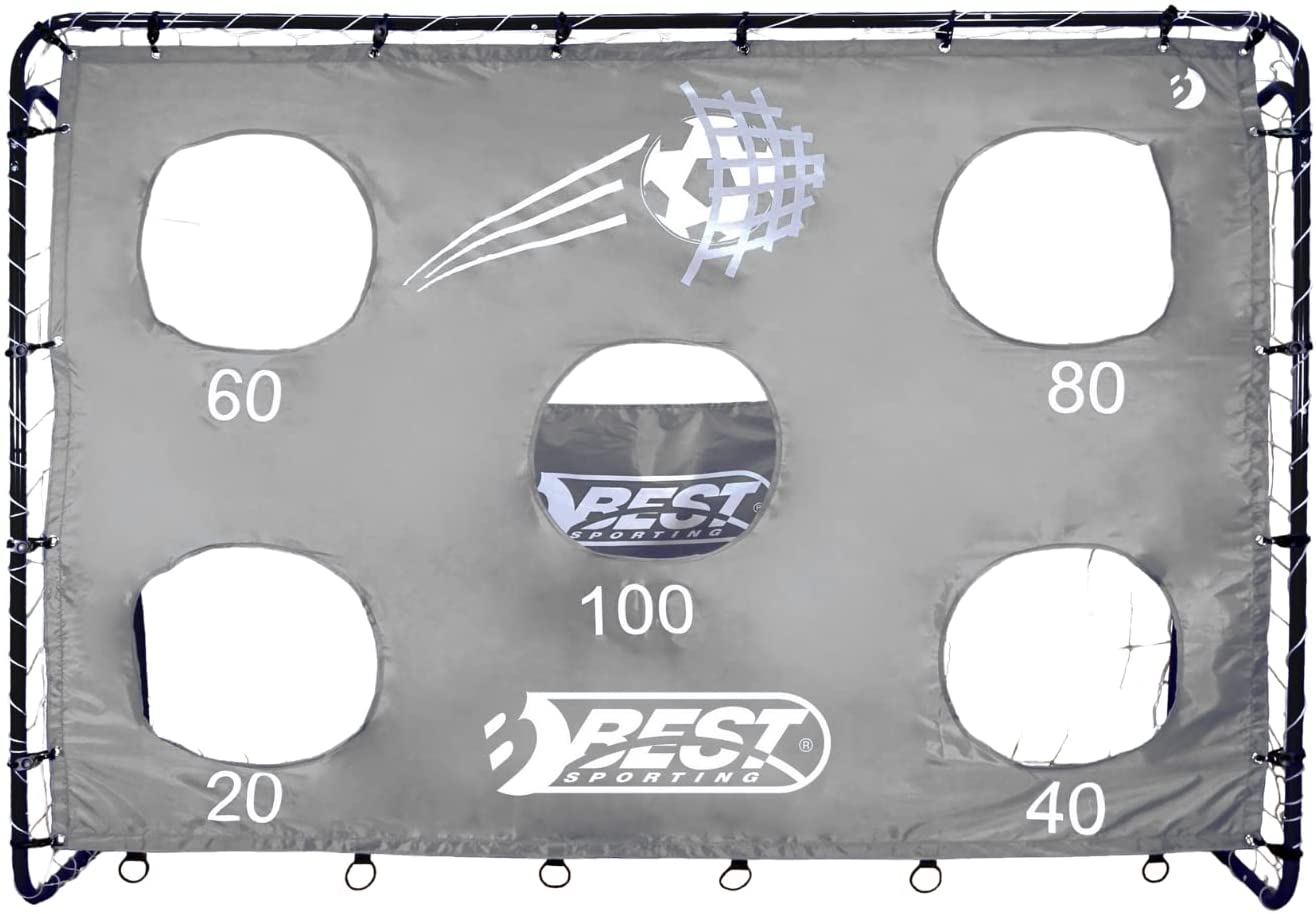 Best Sporting Fu&szlig;balltor GOAL grau  213 x 152cm mit Netz und Torwand f&uuml;r Torwandschie&szlig;en 