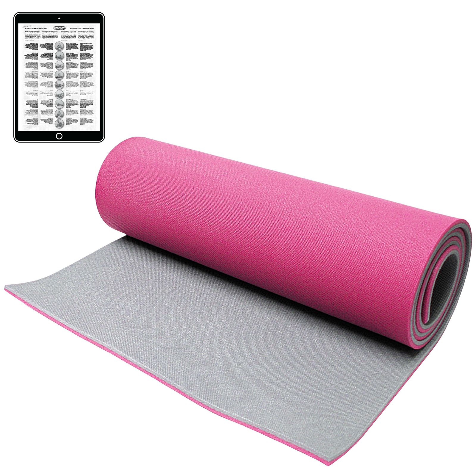 Best Sporting Yoga Matte dicker in 200 x 60 x 1,3cm I Gymnastikmatte, ideal als Yoga Matte, Fitness Matte oder Pilatesmatte I Sportmatte Fitnessmatte rutschfest I Yoga Mat aus schadstoffgepr&uuml;ftem PE - pink 