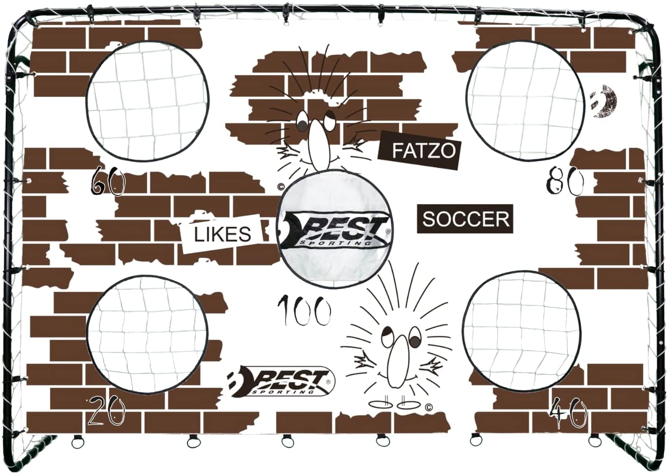 Best Sporting Fu&szlig;balltor FATZO 213 x 152cm mit Netz und Torwand f&uuml;r Torwandschie&szlig;en 