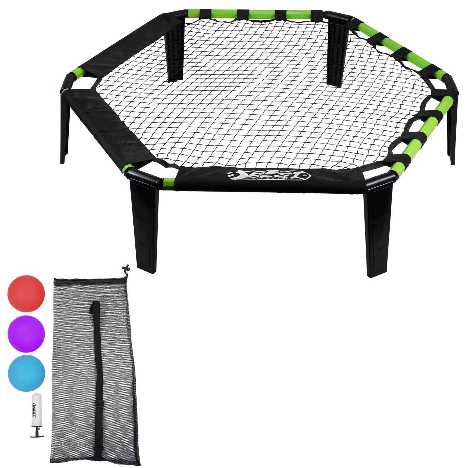 Best Sporting Schmetterball Set Outdoor I Roundnet Set mit 3 B&auml;llen + Tasche, Pumpe und Anleitung 