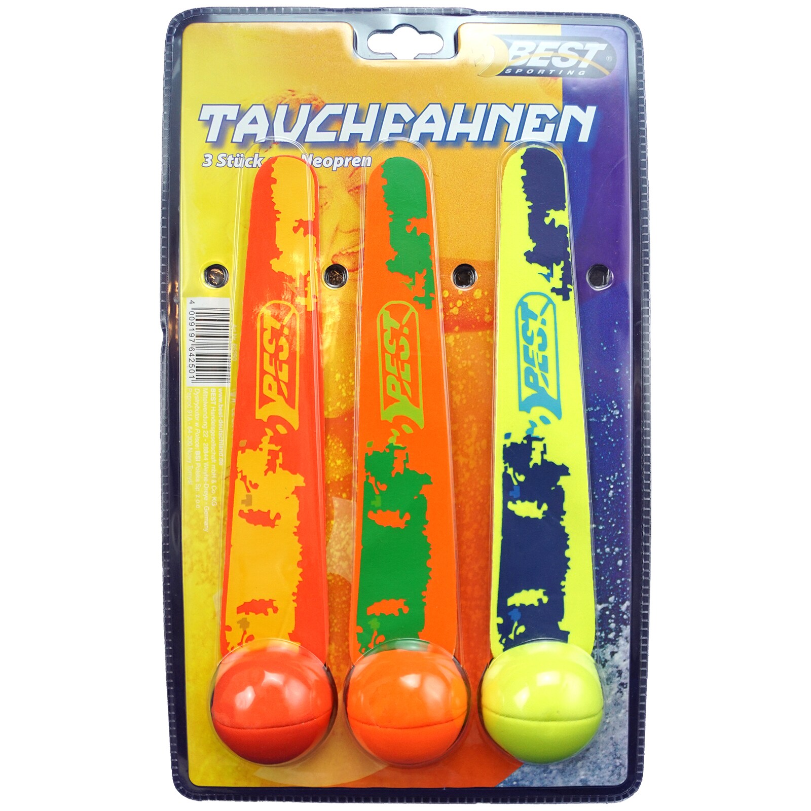 Best Sporting Tauchfahnen aus Neopren, farblich sortiert, 3 St&uuml;ck 