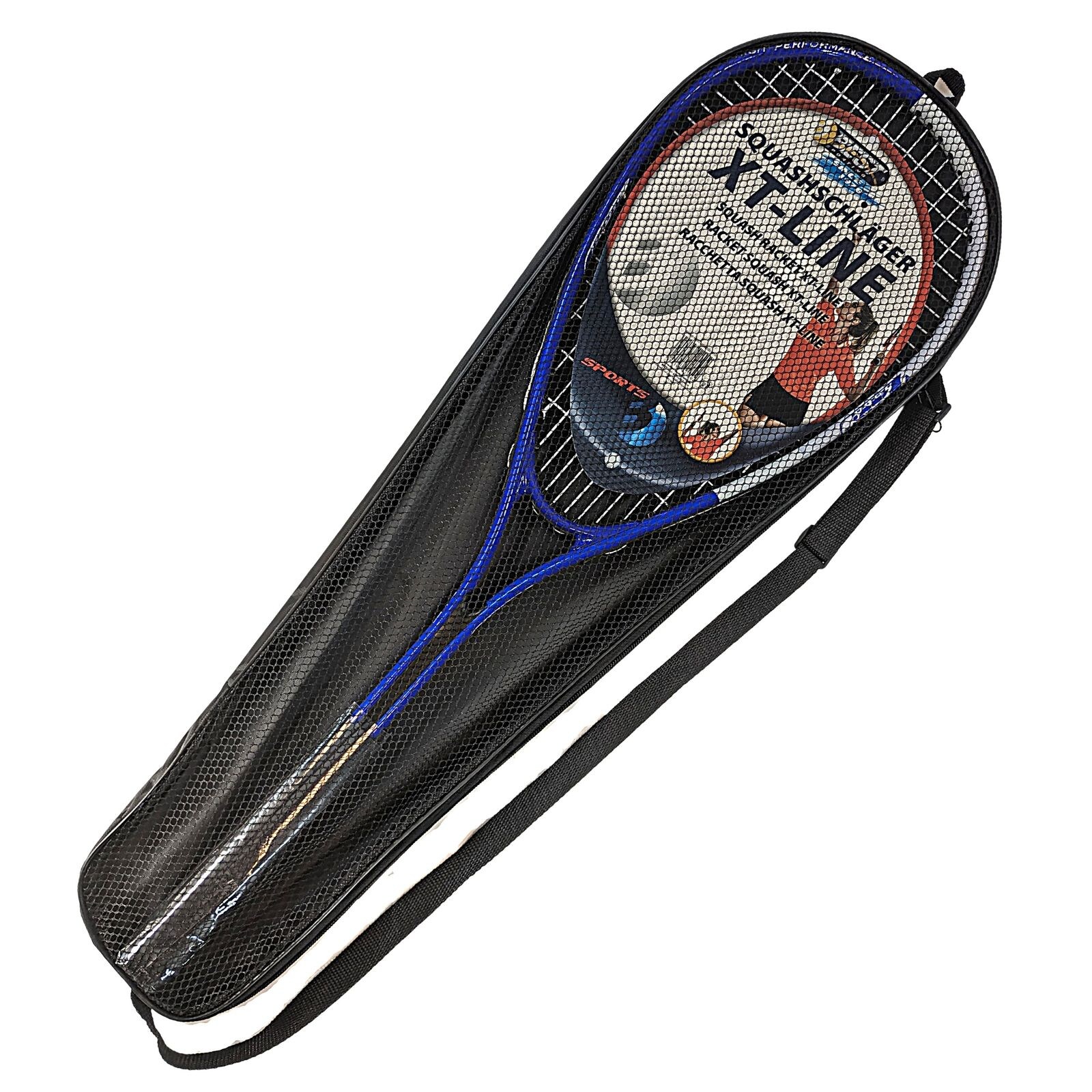 Squashschläger XT-Line I Inklusive Tasche I Squash Racket aus hochwertigem Aluminium I Mit ergonomischem Griff I Länge 59 cm I Racket Squash