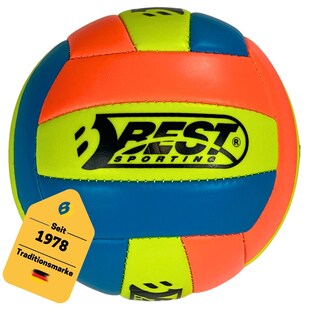 Best Sporting Mini Volleyball Größe 2 I Mini Volleyball in Blau/Orange/Gelb I Robuster und langlebiger Volleyball I Ideal für Outdoor & Indoor Spiele 