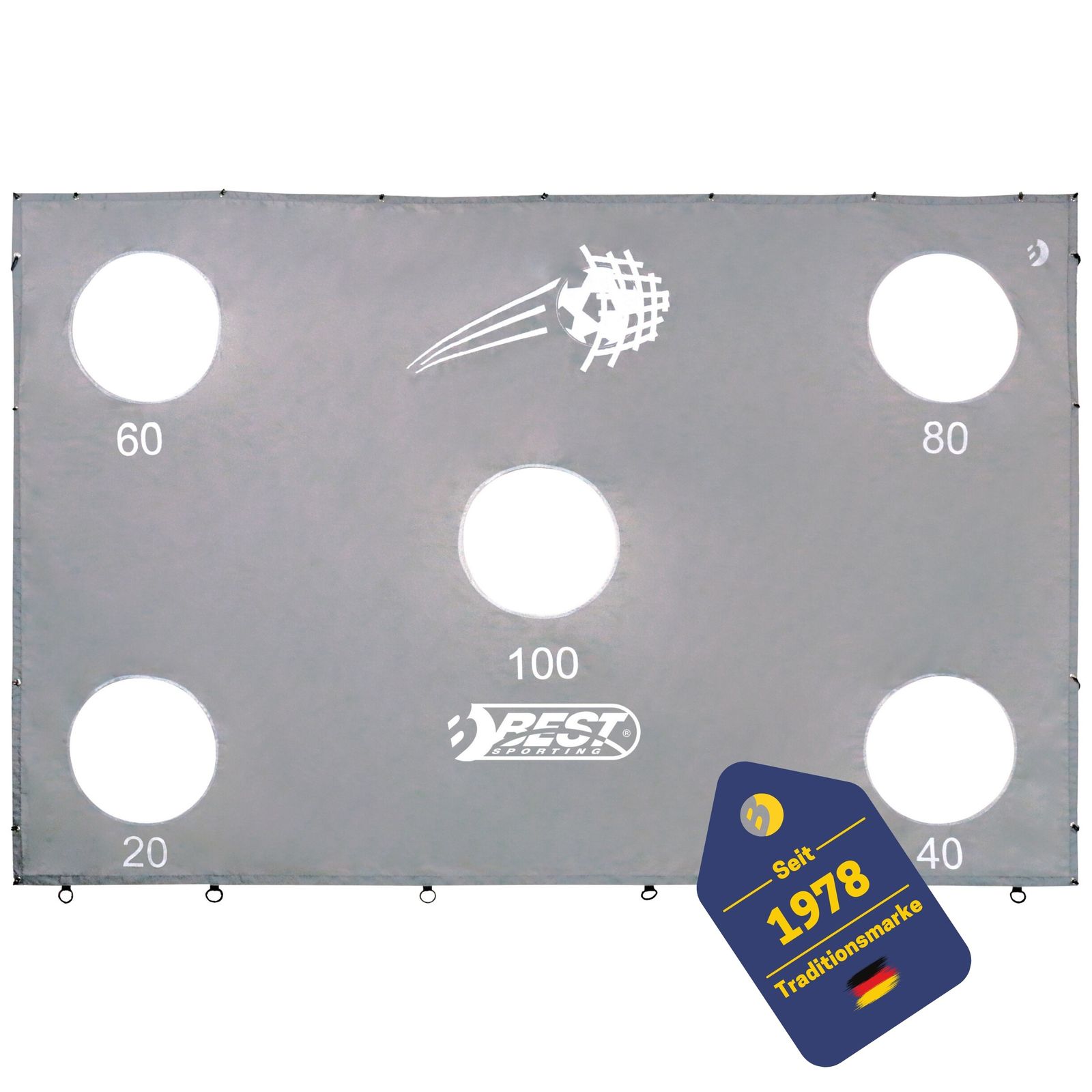 Torwand mit 5 Schussl&ouml;chern, grau 