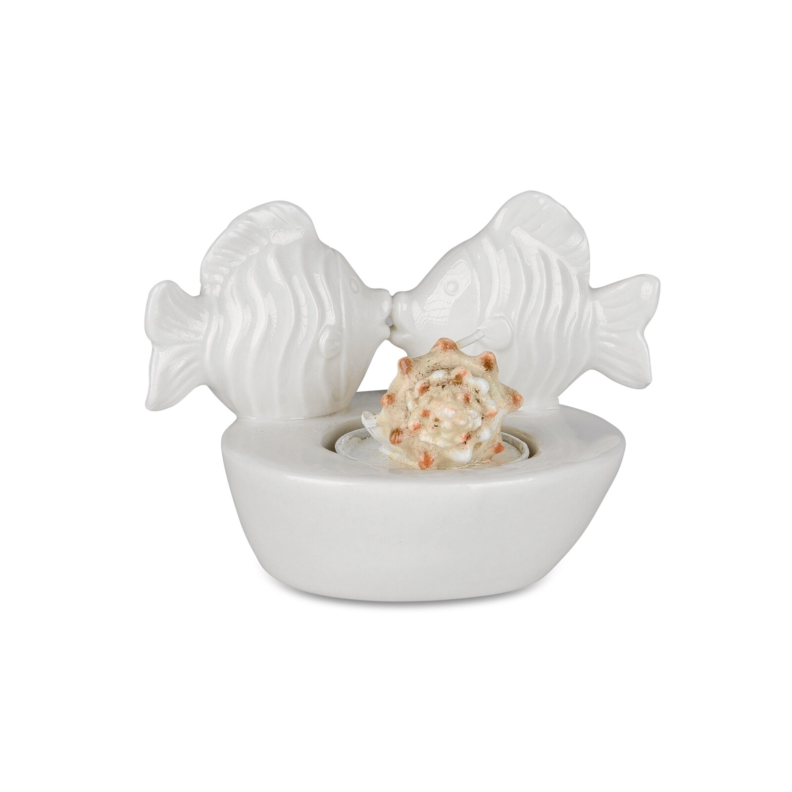formano Teelichthalter Keramik FISCH wei&szlig; 