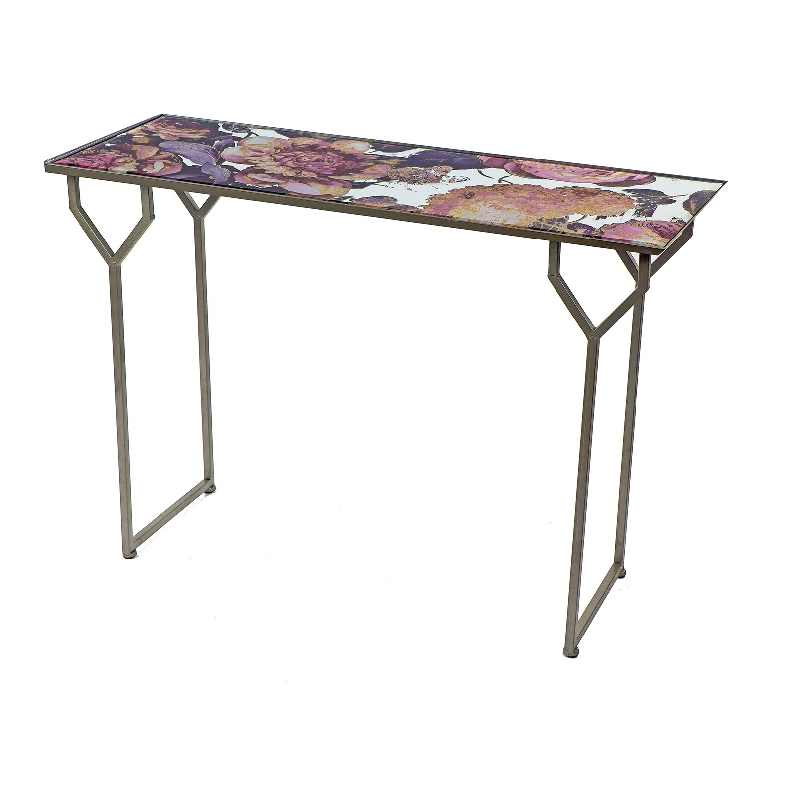 formano Konsole, Spiegelglas, Blumenmuster Metallf&uuml;&szlig;e 