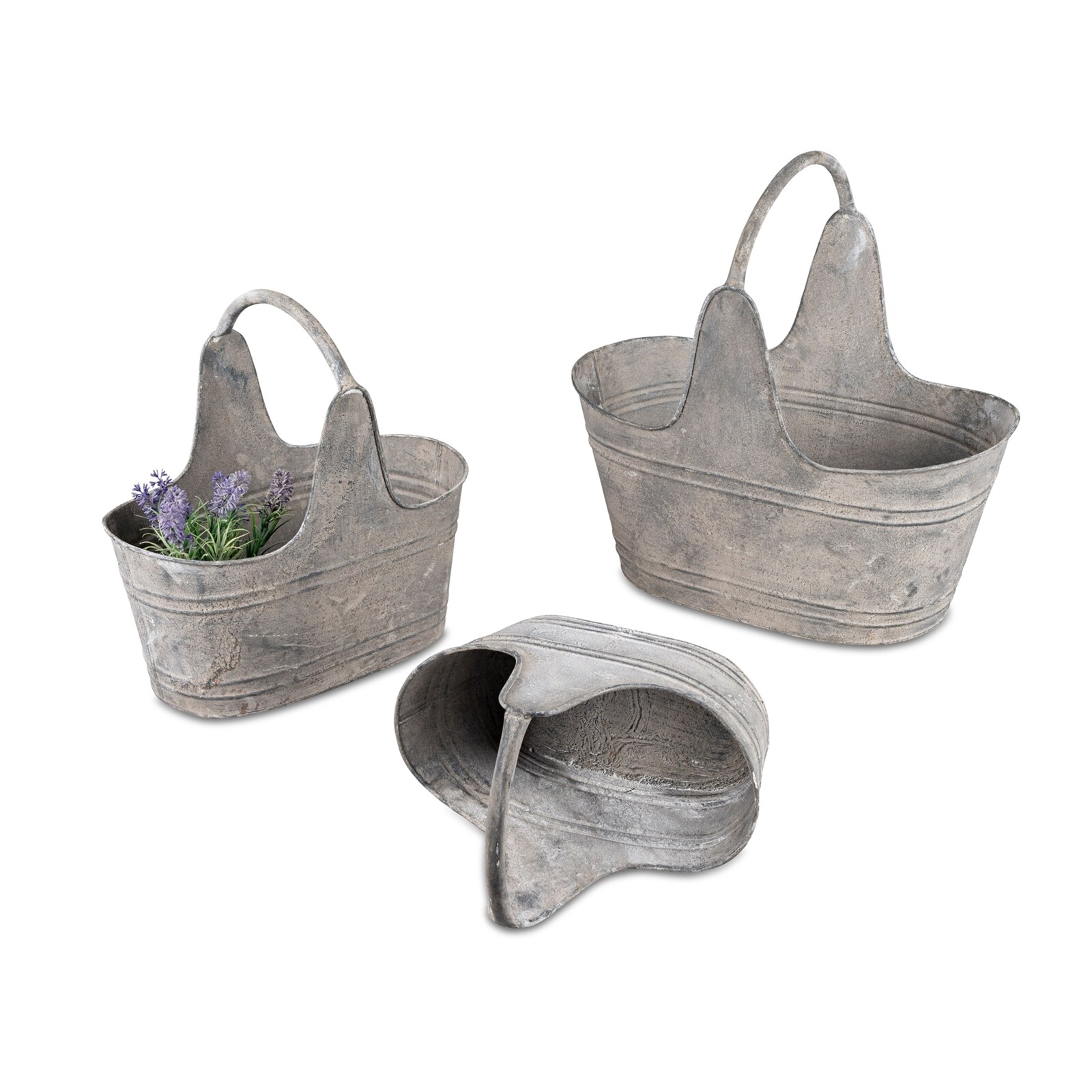 Körbe 3er-Set Metall antik