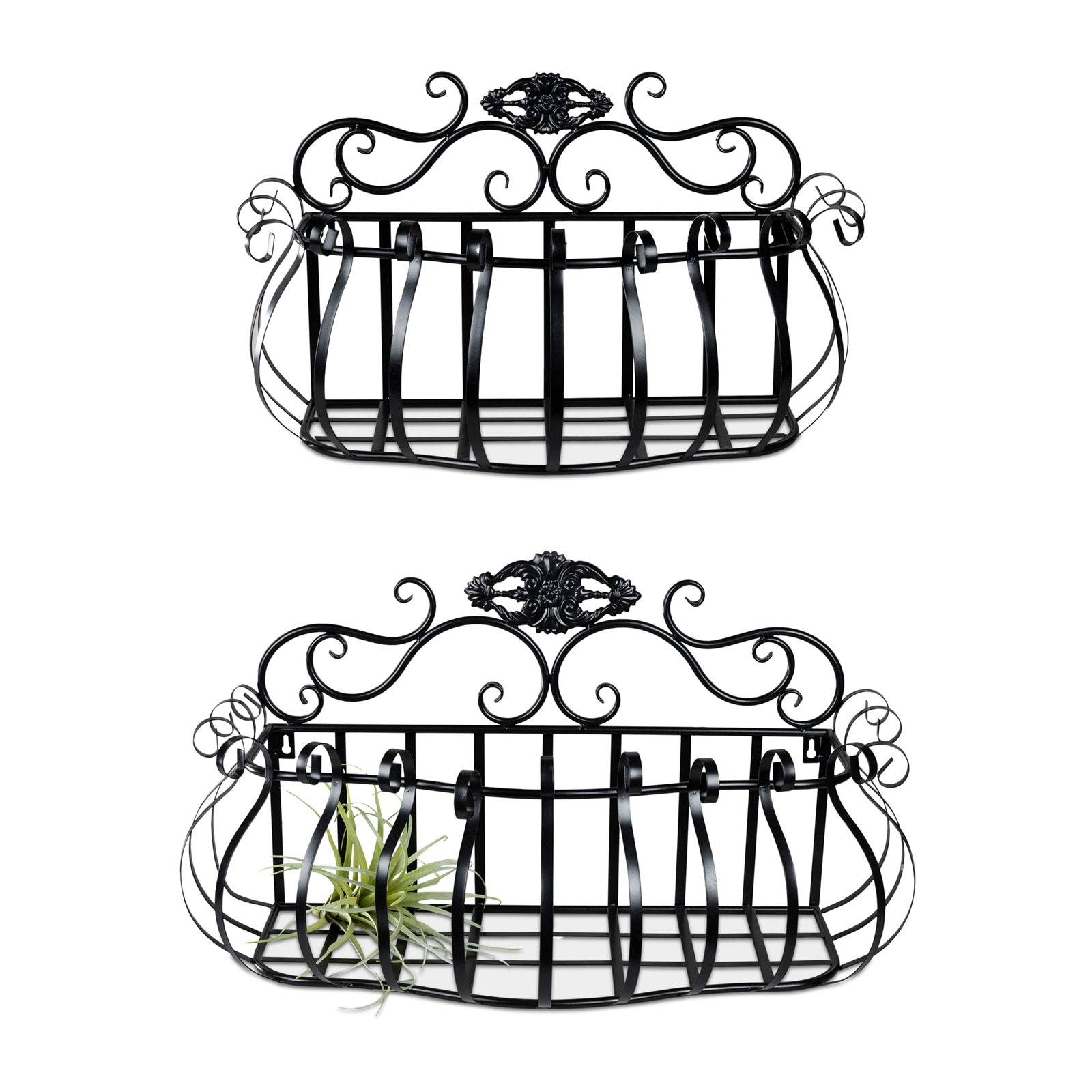 formano Wandk&ouml;rbe 2er-Set aus Metall Schwarz 