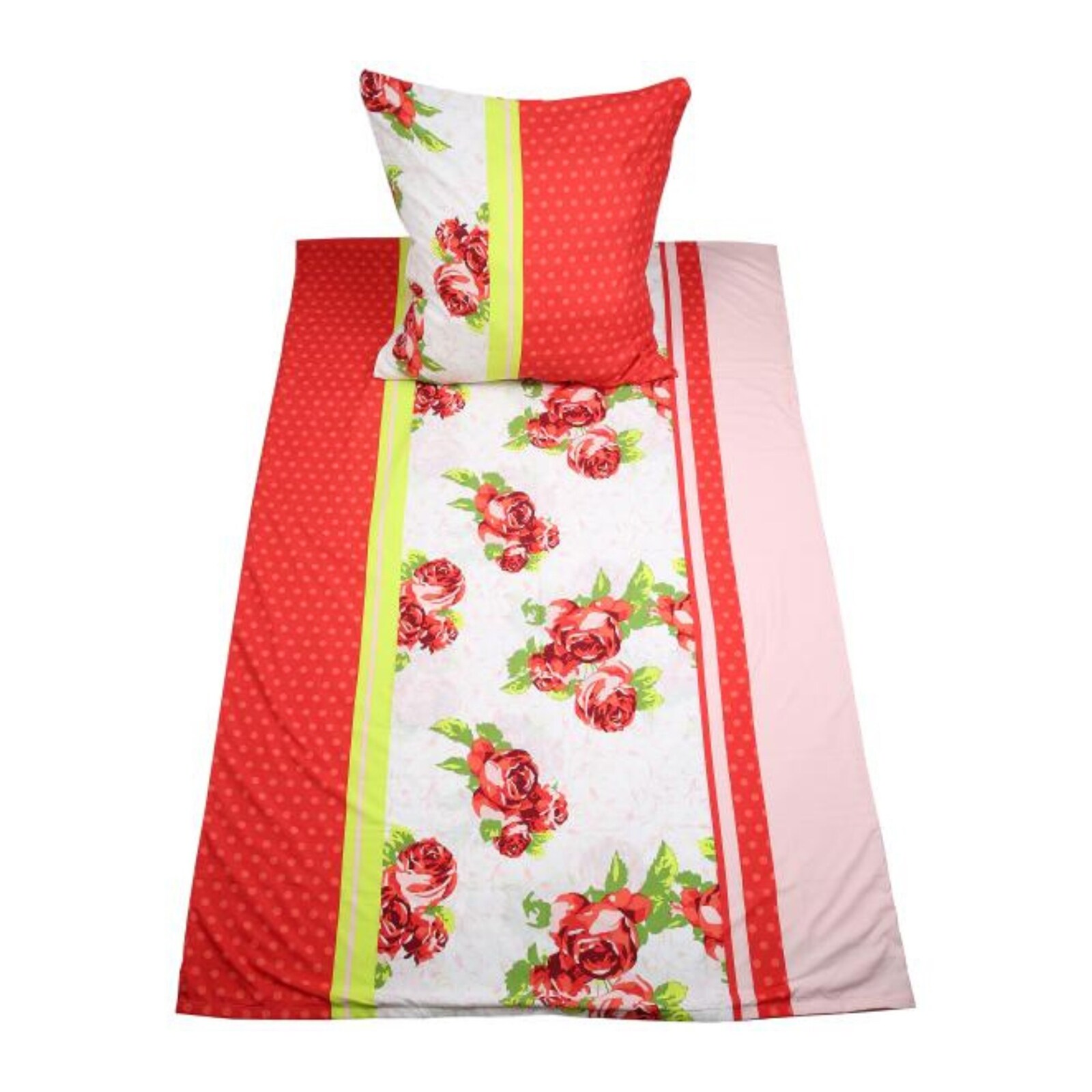 HTI-Living Bettw&auml;sche 2-teiliges Set 135 x 200 rote Rosen 