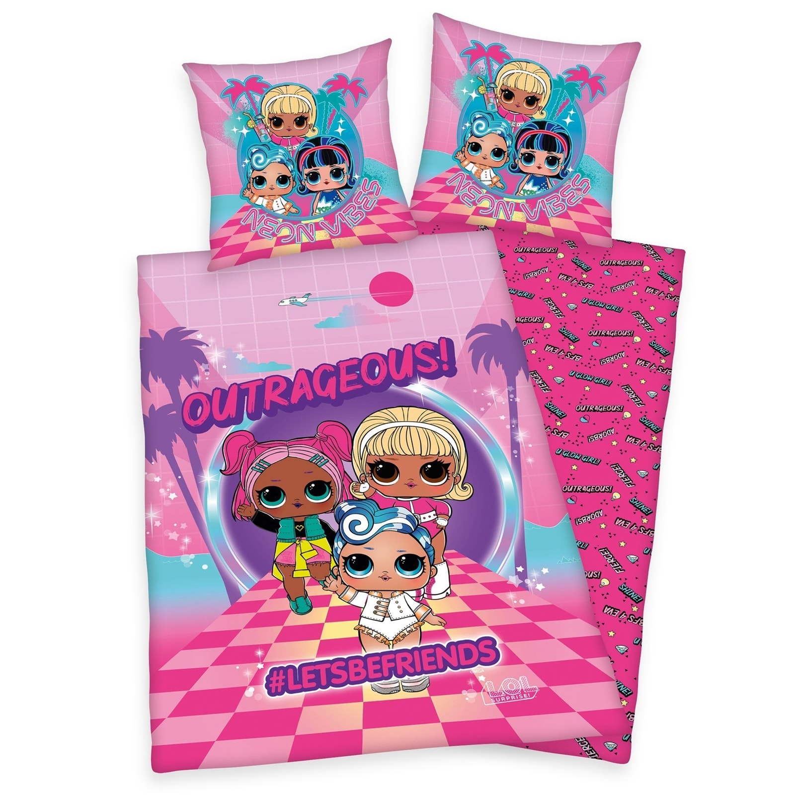 HERDING Kinder Baumwollbettw&auml;sche 80x80 135x200 L.O.L. Surprise 