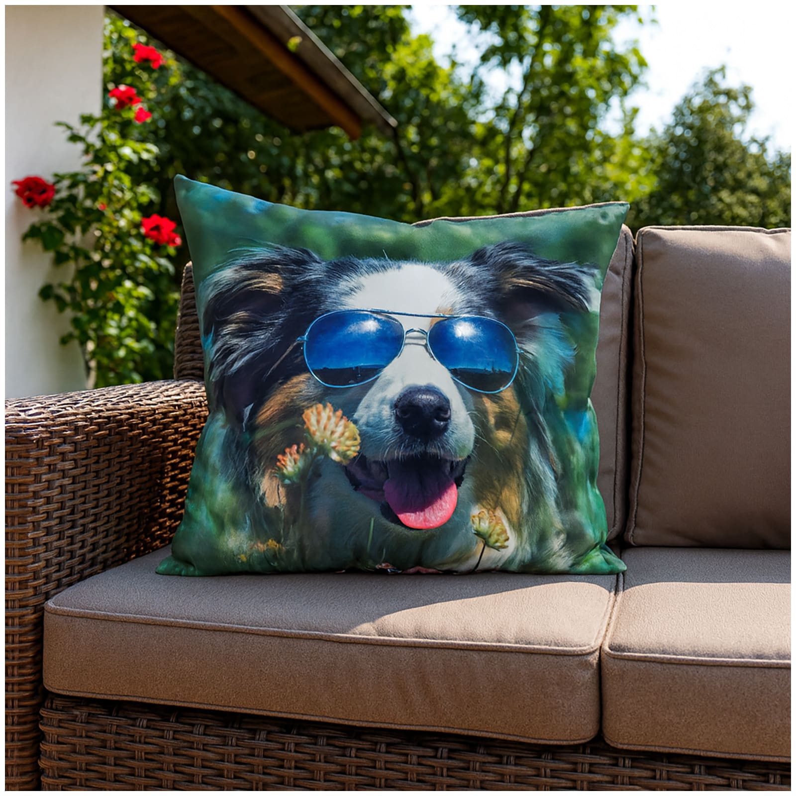 formano Dekokissen 45x45 Hund mit Brille 