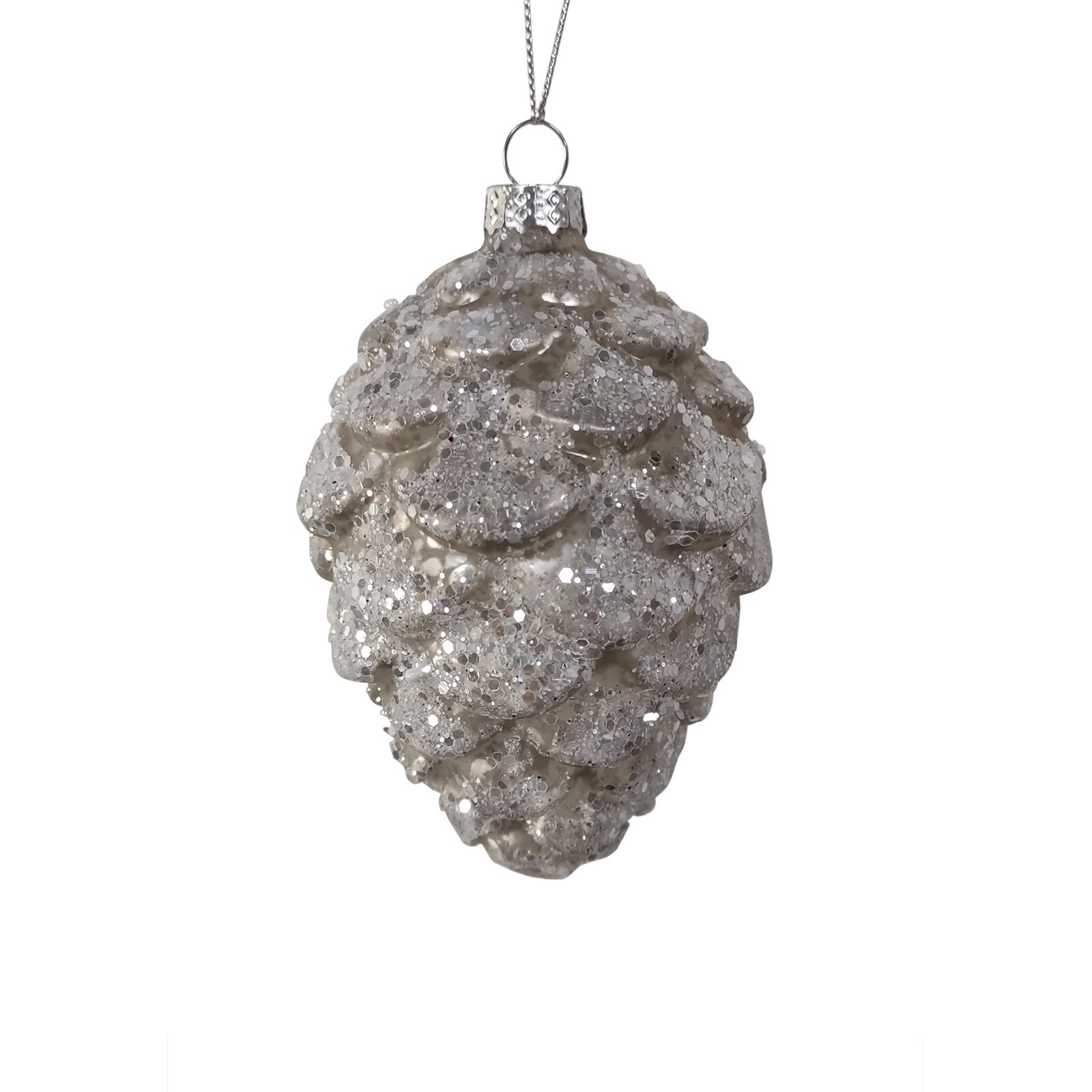 HTI-Living Christbaumschmuck in Zapfenform Wei&szlig; Glitzer 