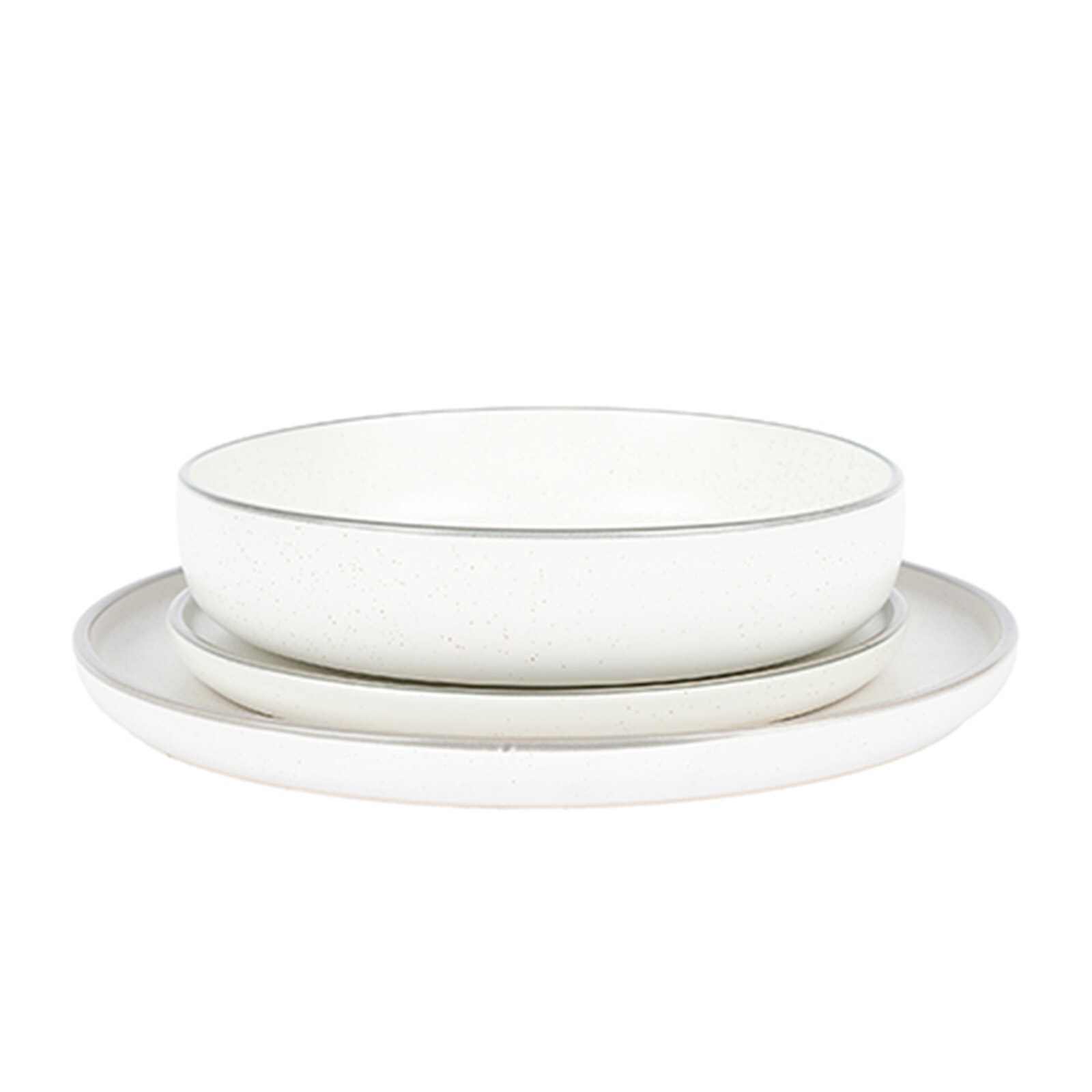 Tafelservice 12 teilig Weiß/Grau