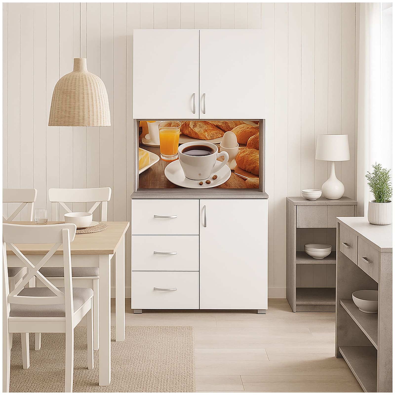 HTI-Living K&uuml;chenbuffet 3 Schubladen Blanca Bistro 