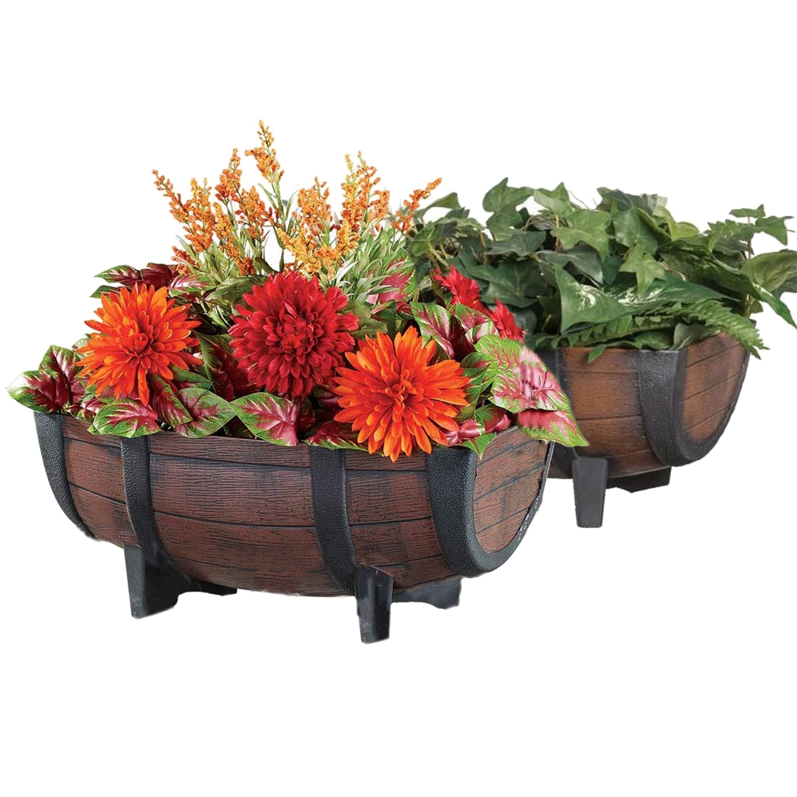 HTI-Living Pflanzk&uuml;bel Fass 2er-Set Nessa 