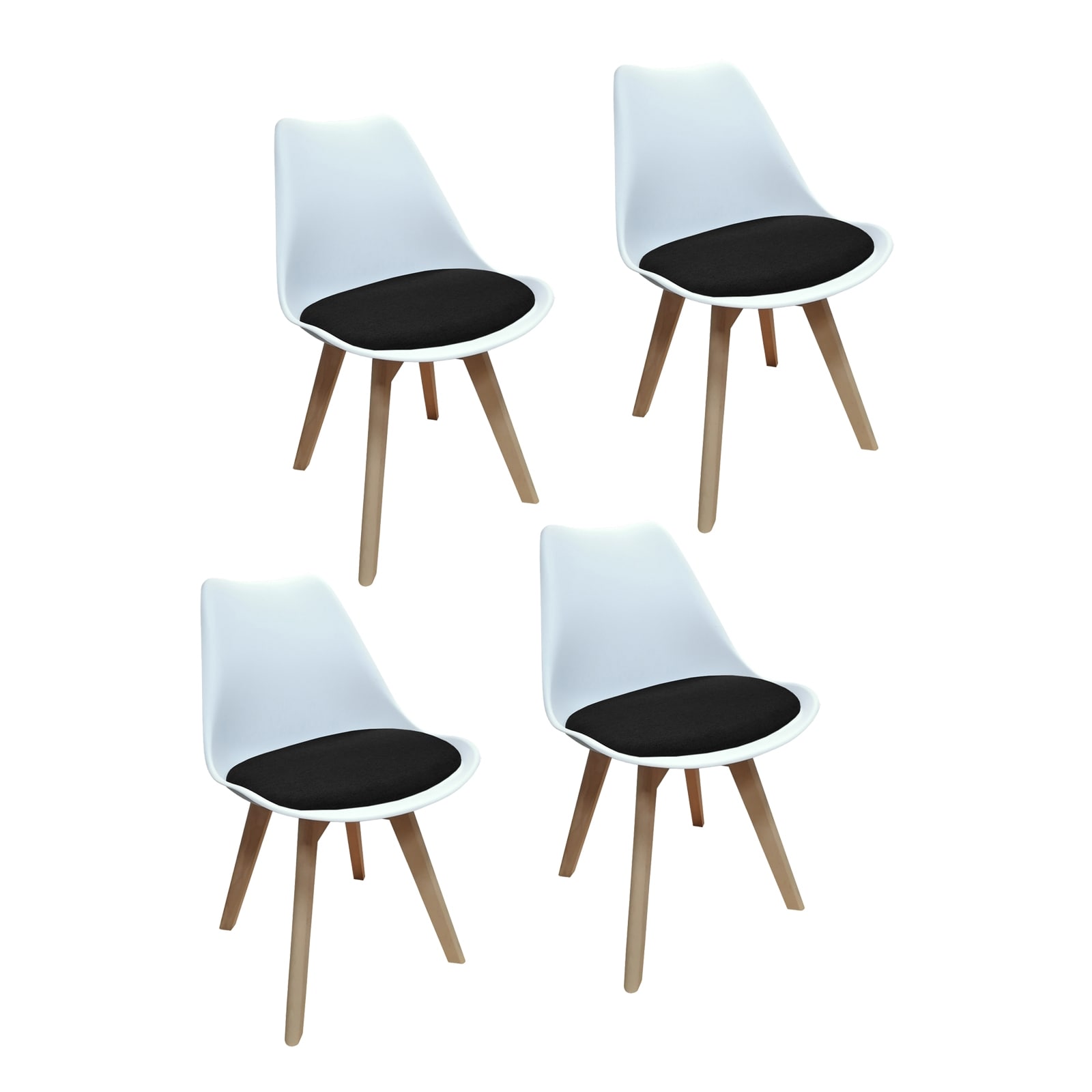 HTI-Living Stuhl Atlanta Wei&szlig;, Webstoff Schwarz 