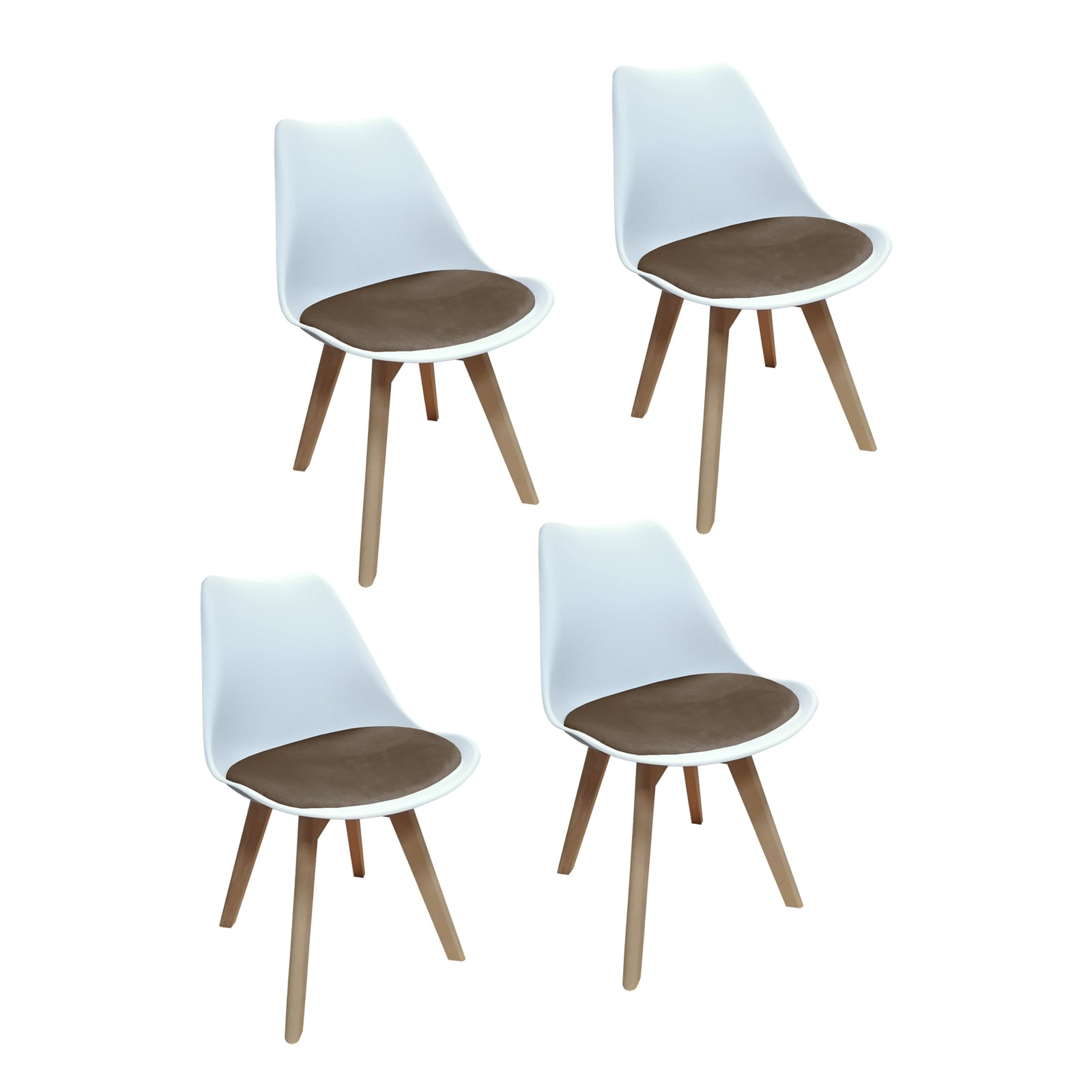 HTI-Living Stuhl Atlanta Wei&szlig;, Velvet Braun 