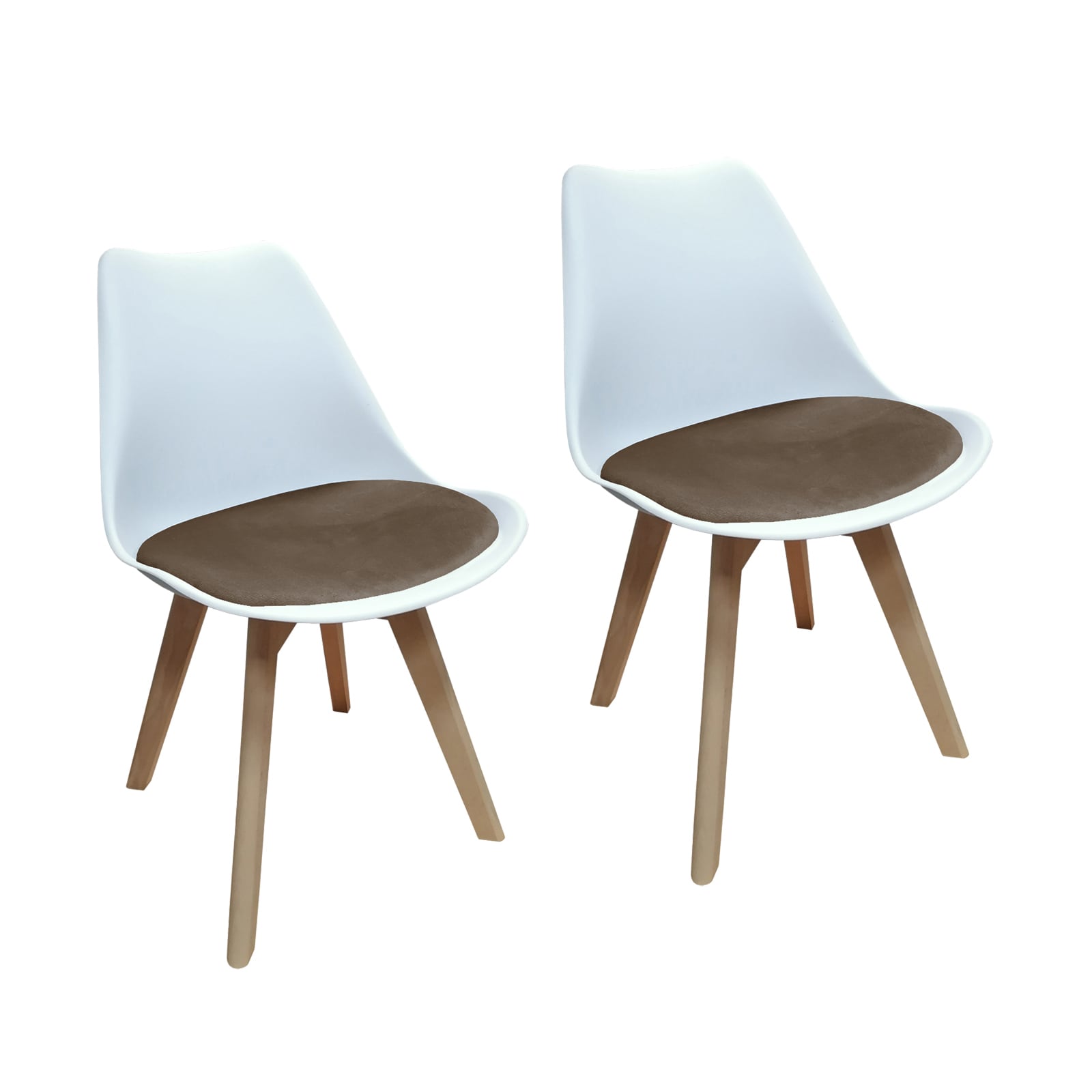 HTI-Living Stuhl Atlanta Wei&szlig;, Velvet Braun 