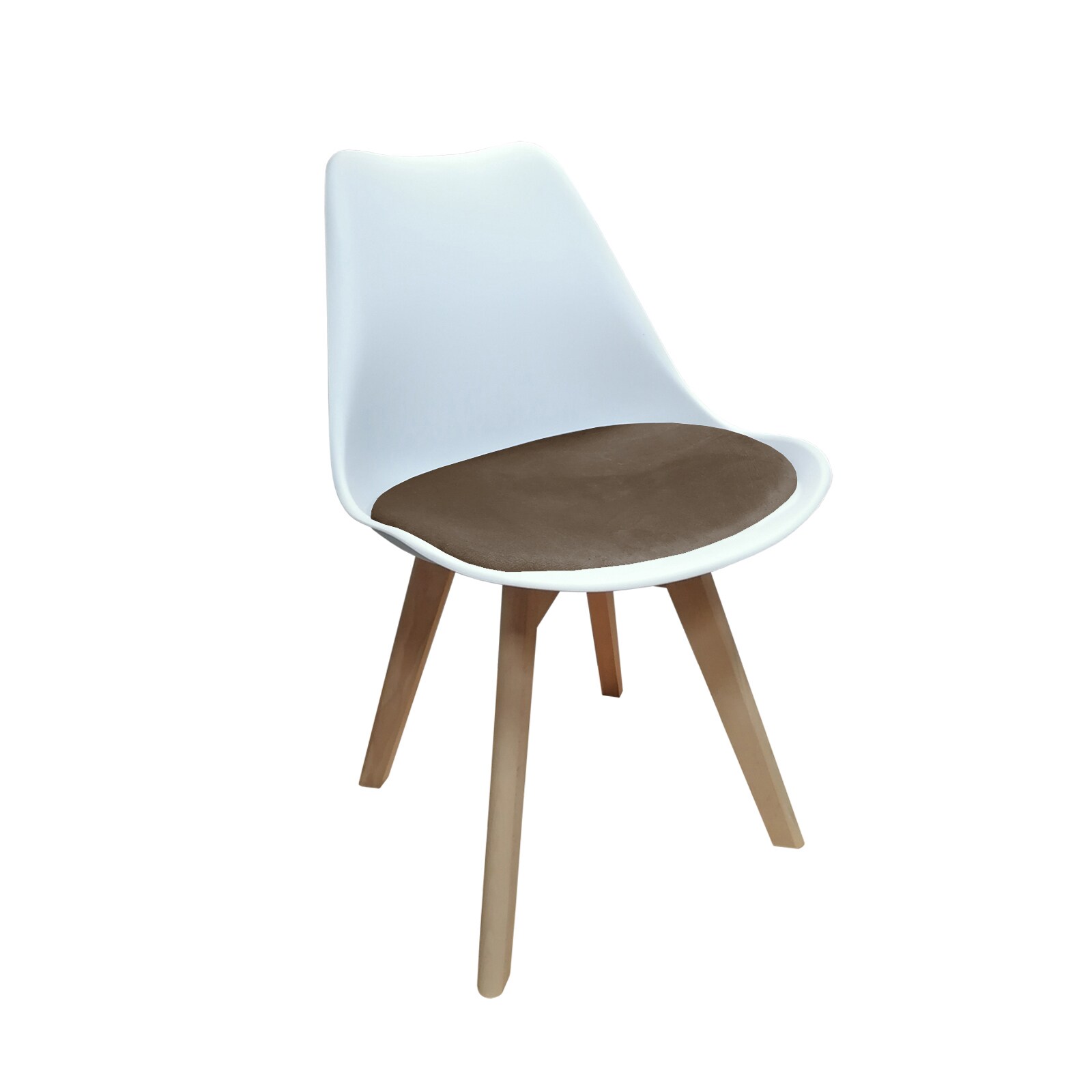 HTI-Living Stuhl Atlanta Wei&szlig;, Velvet Braun 