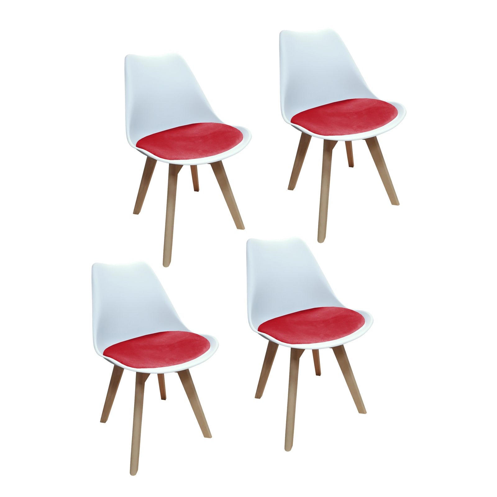 HTI-Living Stuhl Atlanta Wei&szlig;, Velvet Rot 