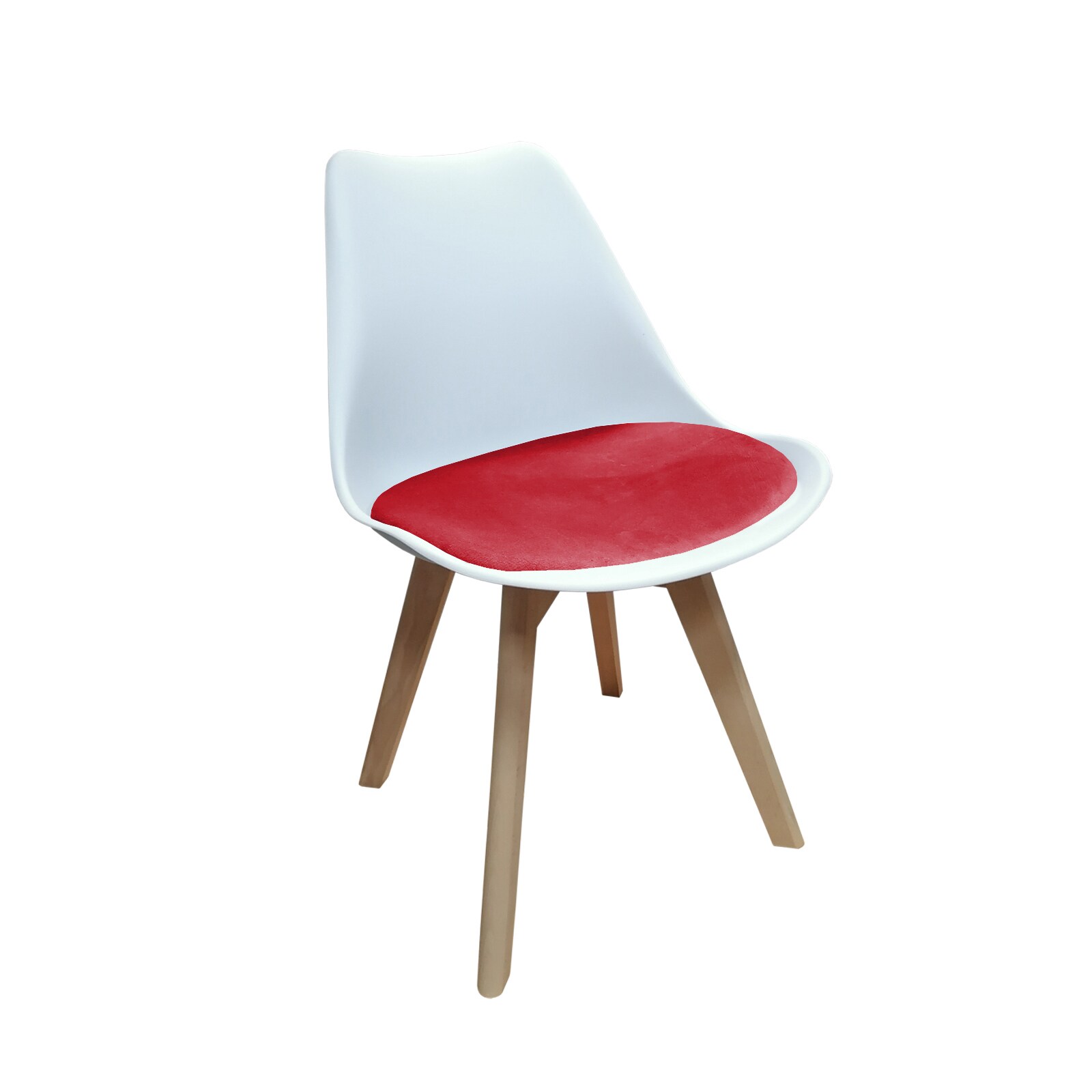 HTI-Living Stuhl Atlanta Wei&szlig;, Velvet Rot 