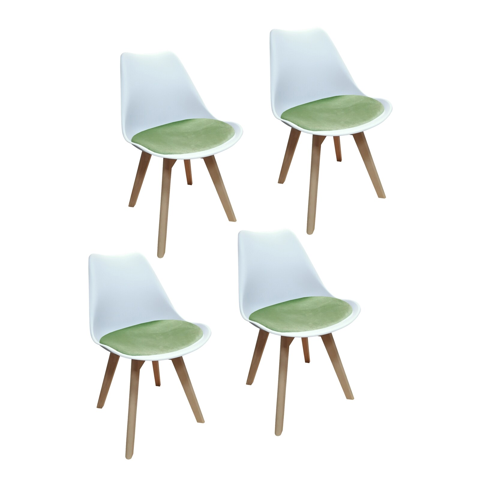 HTI-Living Stuhl Atlanta Wei&szlig;, Velvet Hellgr&uuml;n 