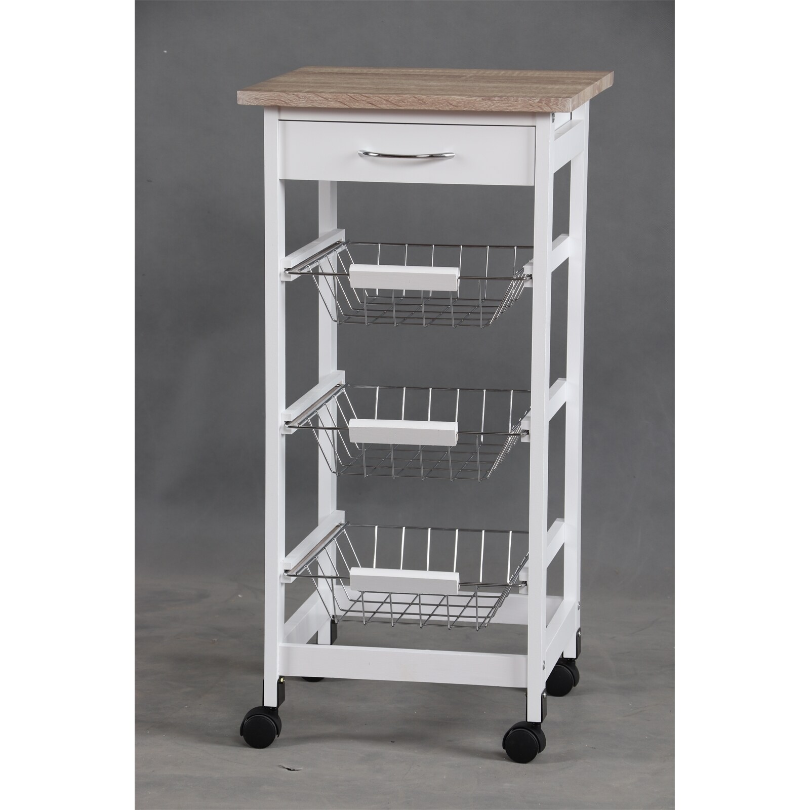 HTI-Living K&uuml;chenrollwagen mit Metallk&ouml;rben Skandi 