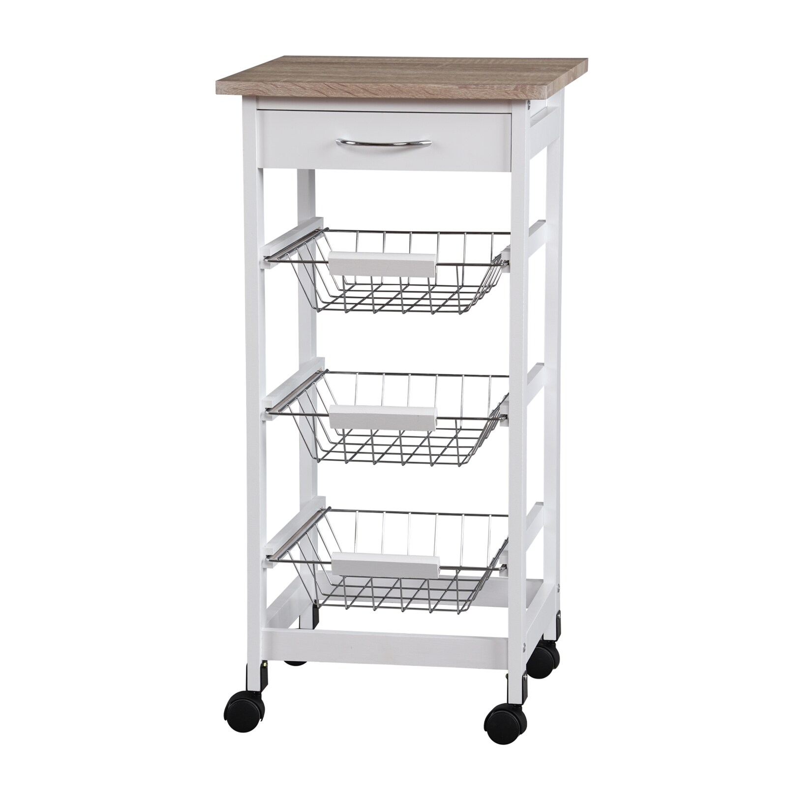 HTI-Living K&uuml;chenrollwagen mit Metallk&ouml;rben Skandi 