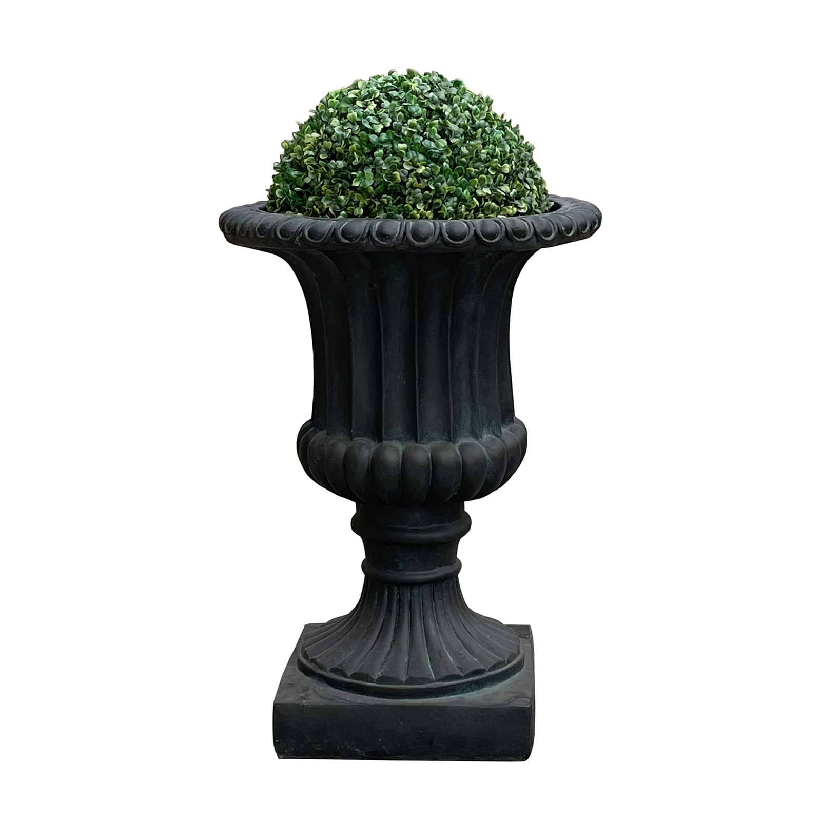 HTI-Living Pflanzk&uuml;bel mit Buchsbaumkugel Athene Dunkelgrau 
