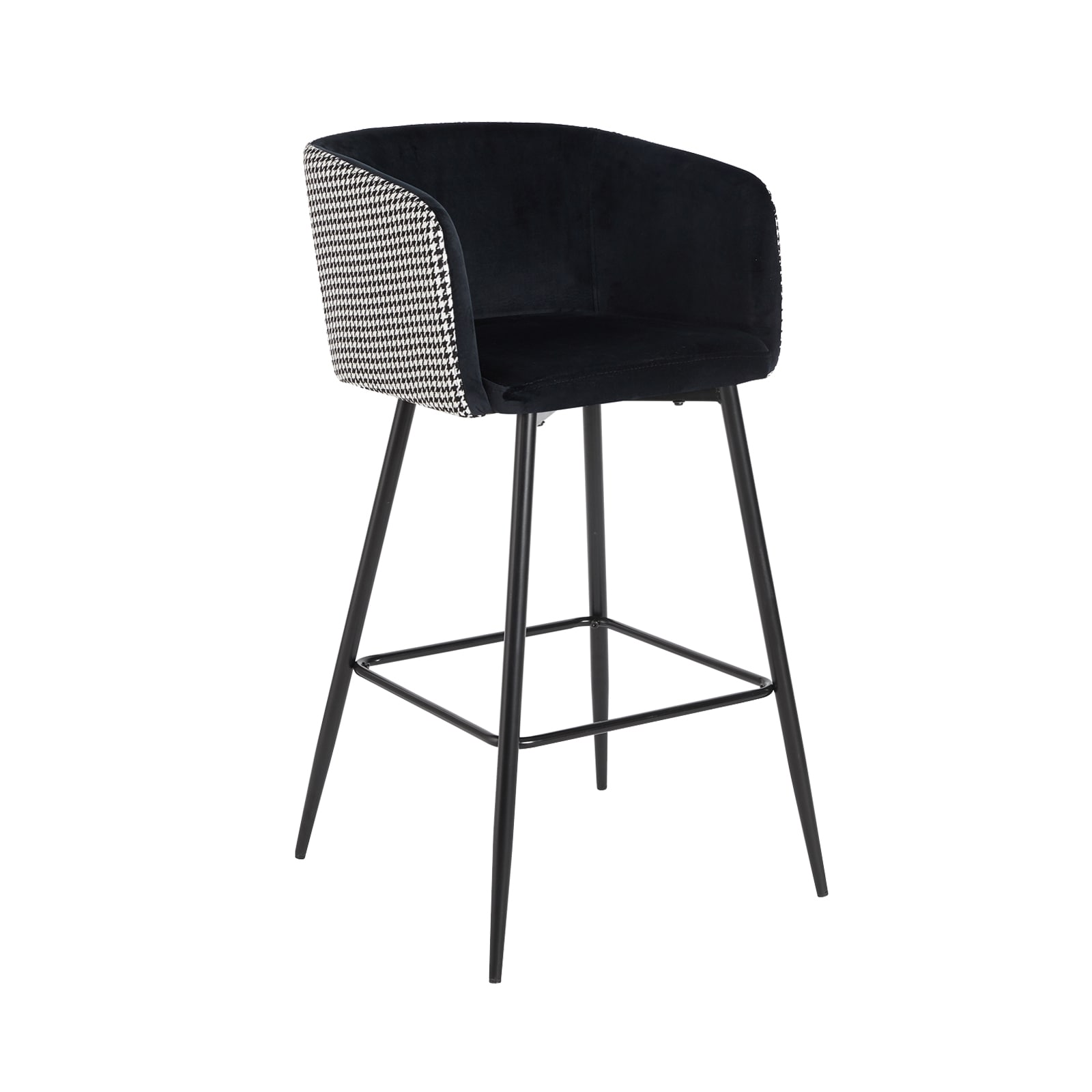 HTI-Living Barhocker Delray Hahnentritt Schwarz-Wei&szlig; 