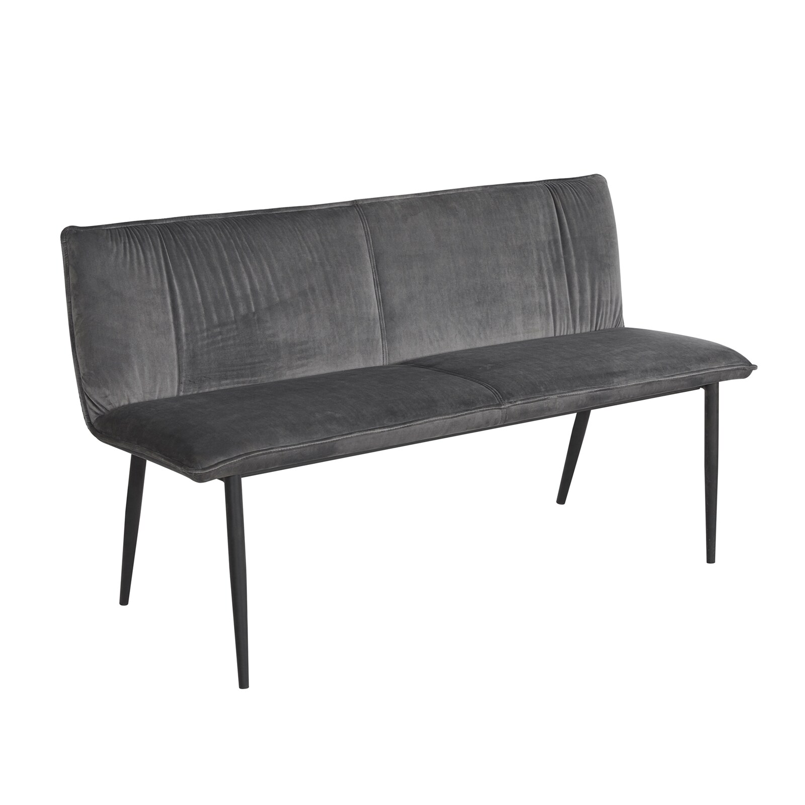 HTI-Living Bank Velvet Grau mit Print auf R&uuml;ckseite Bangor 