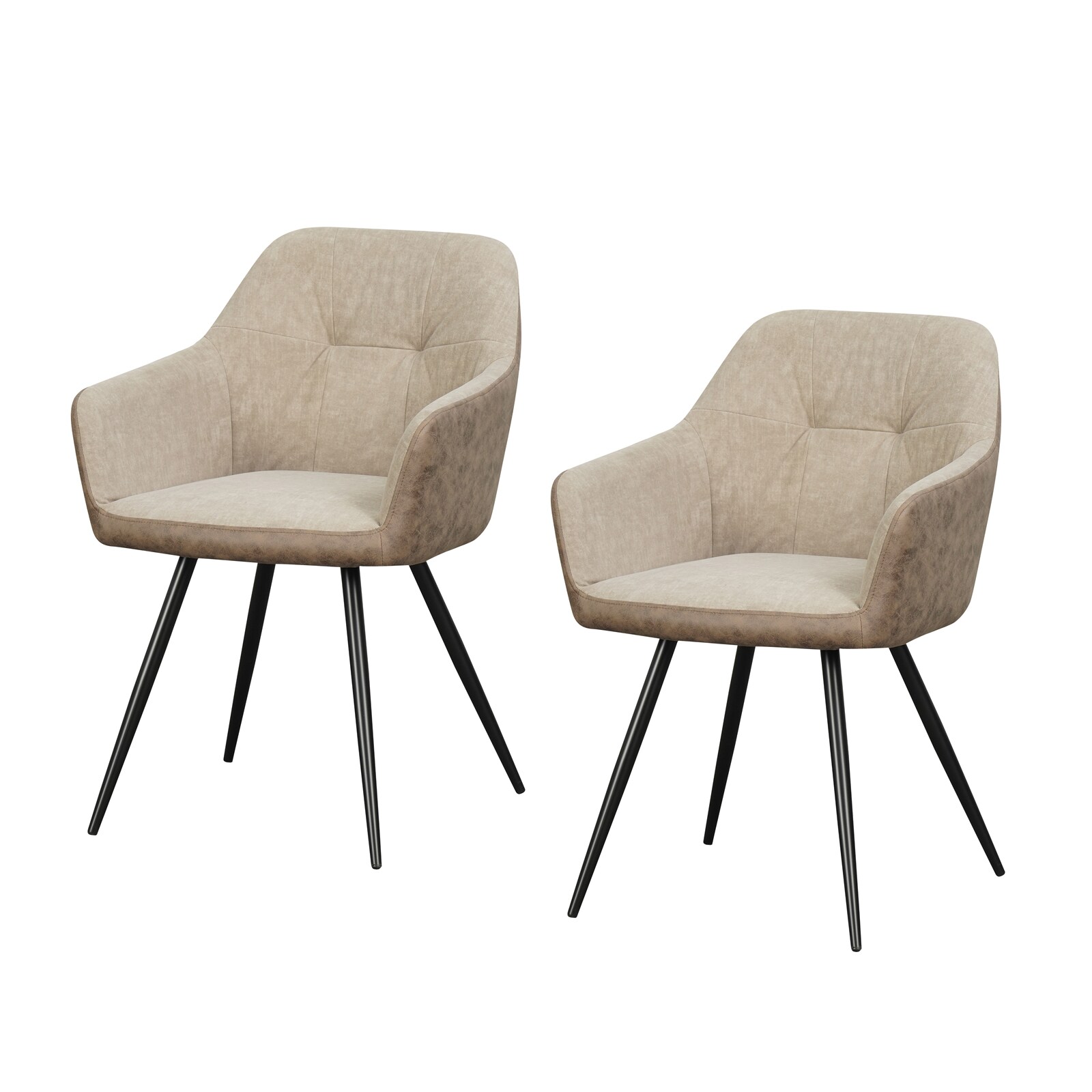 HTI-Living Esszimmerstuhl 2er Set Antikbraun/Taupe Joschka 