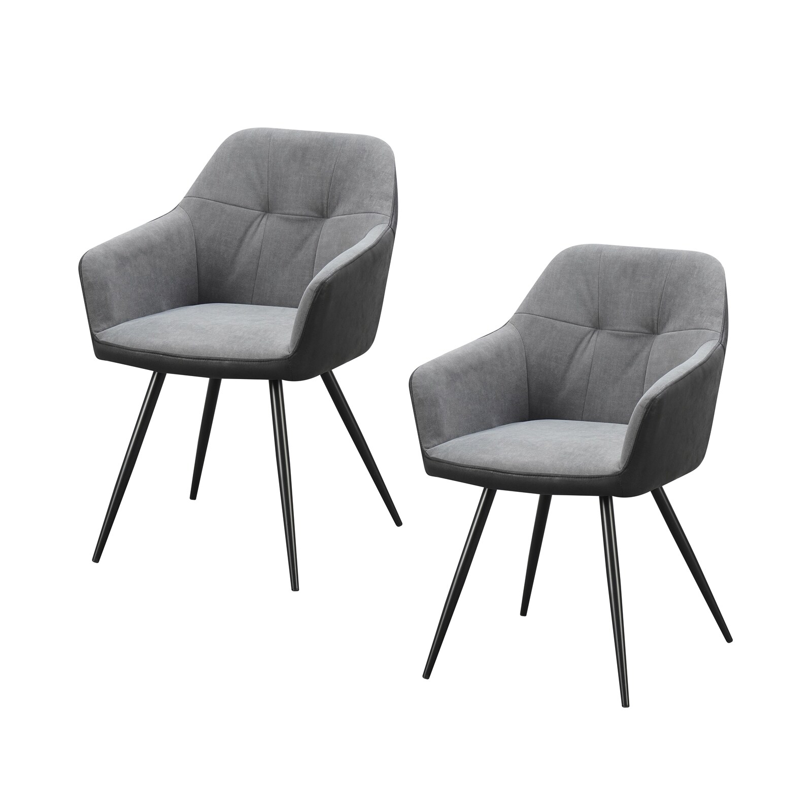 HTI-Living Esszimmerstuhl 2er Set Anthrazit/Grau Joschka