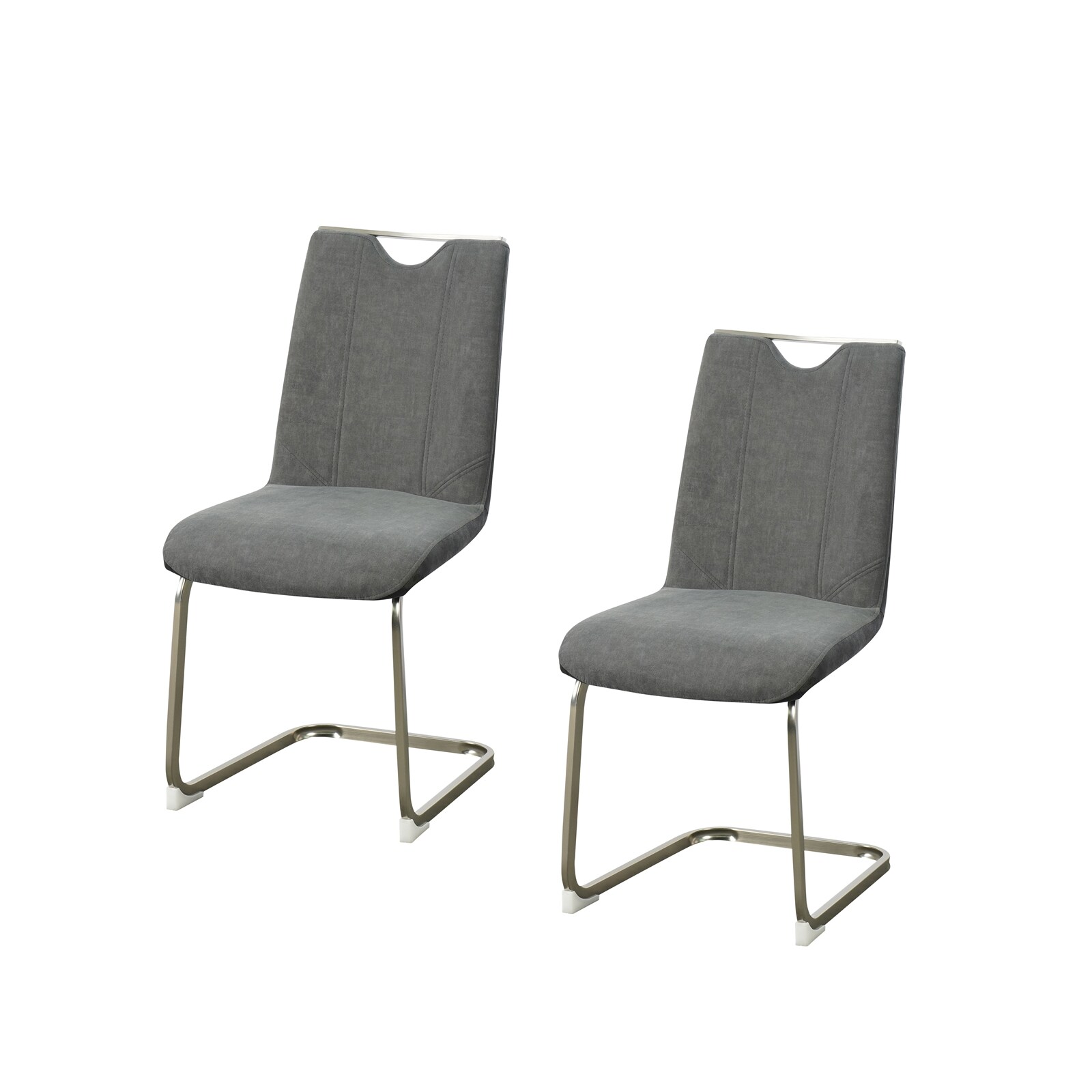 HTI-Living Schwingstuhl Antikanthrazit/Grau 2er Set Emrys