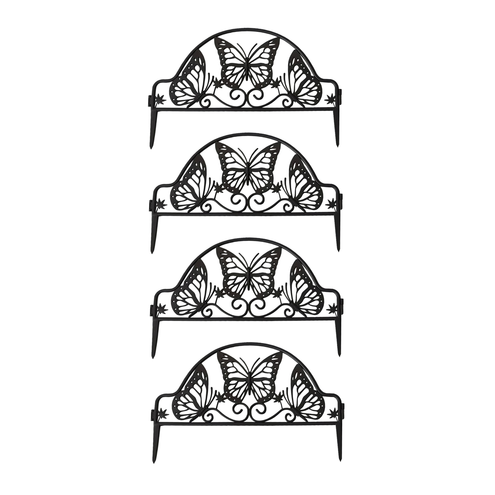 HTI-Living Zierzaun Nessa Schmetterling 4-teilig Braun 